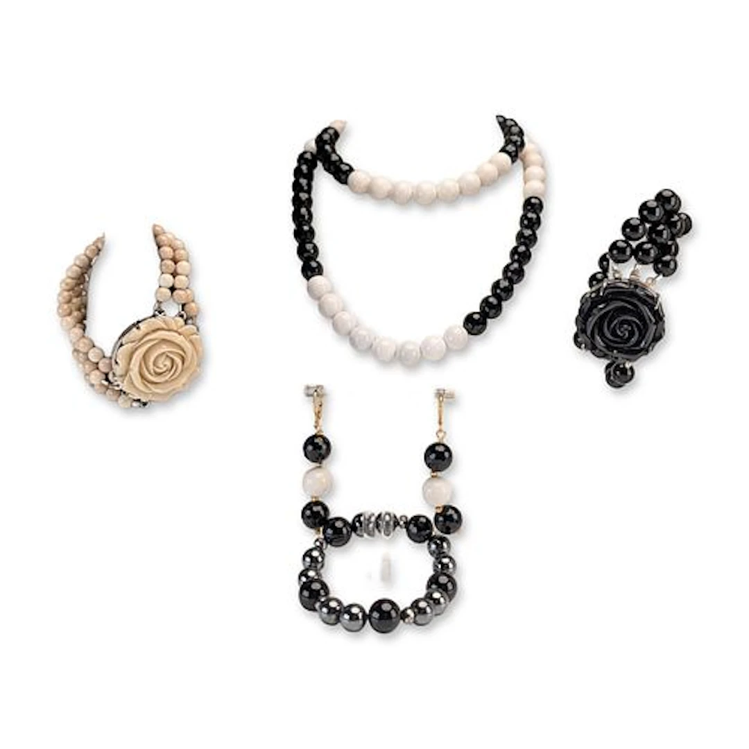 5pc Collection of Monochrome Beaded Jewelry