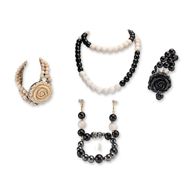 5pc Collection of Monochrome Beaded Jewelry