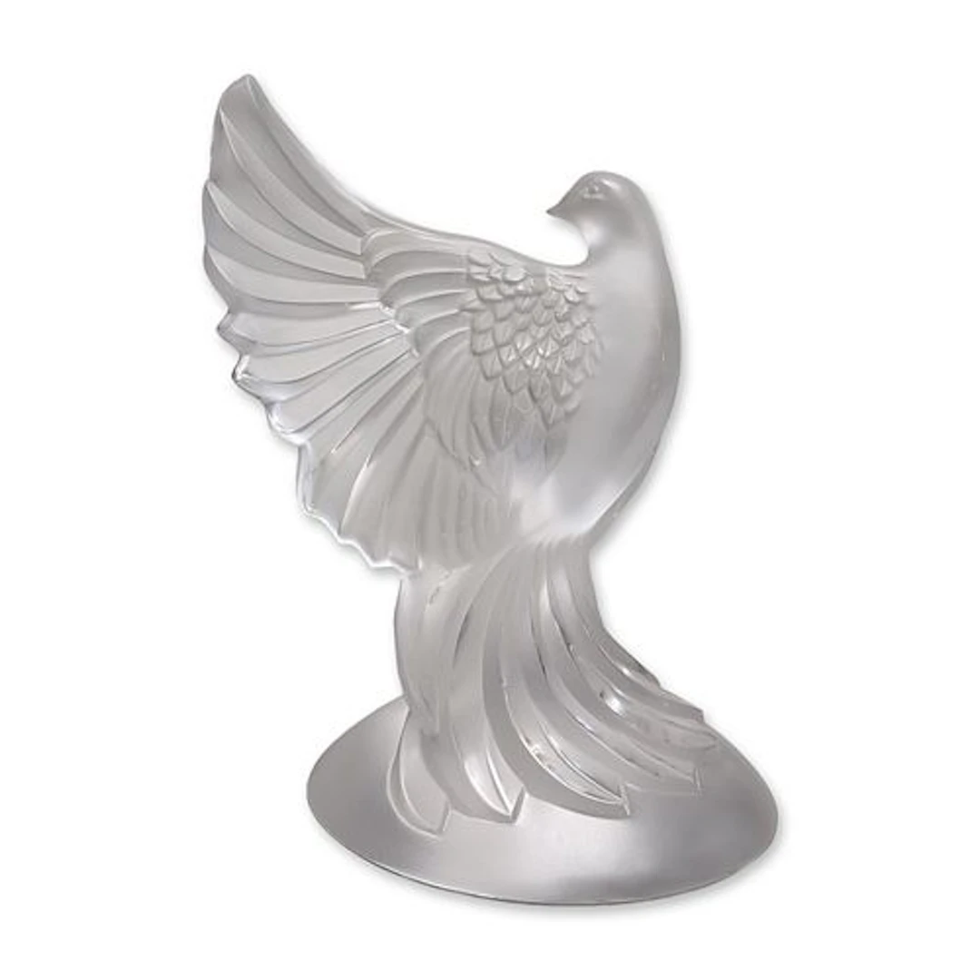 Lalique France Frosted Crystal Dea Dove Figurine