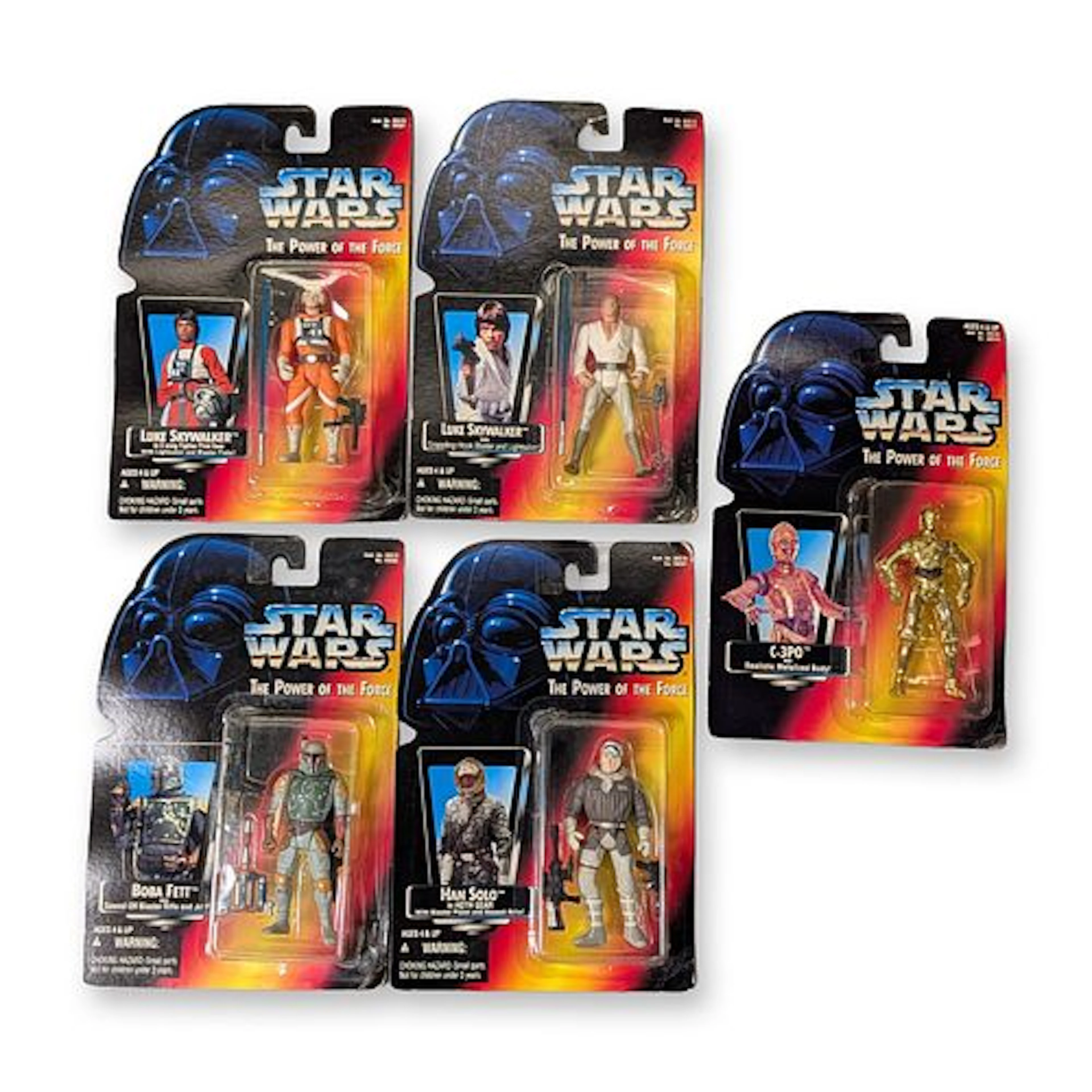 5pc Kenner Star Wars The Power of the Force Action Figure Collection