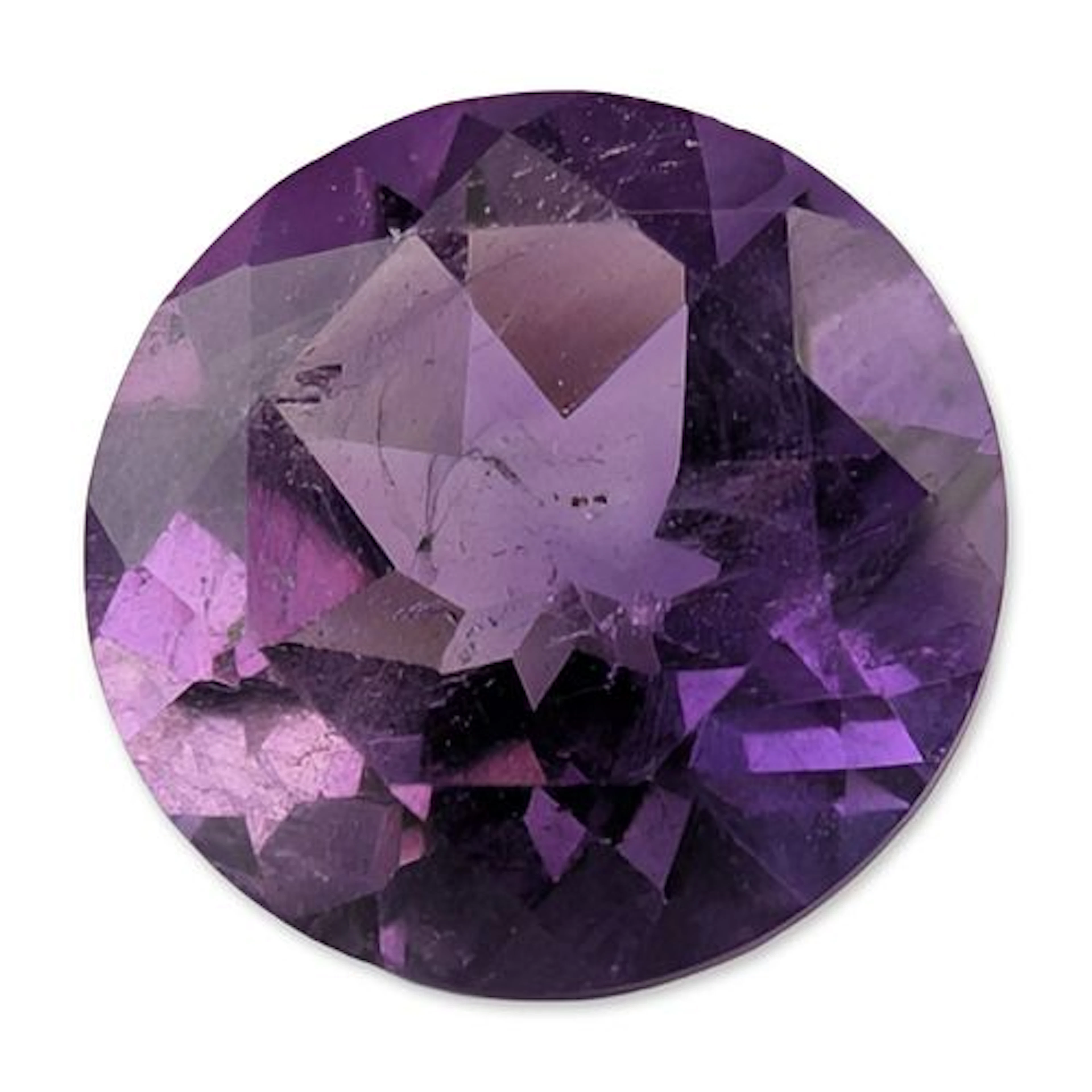Round Brilliant Cut Purple Amethyst Gemstone