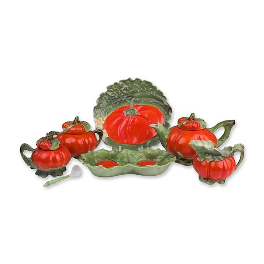 Morimura Brothers Nippon Porcelain Tomato Ware Breakfast Set