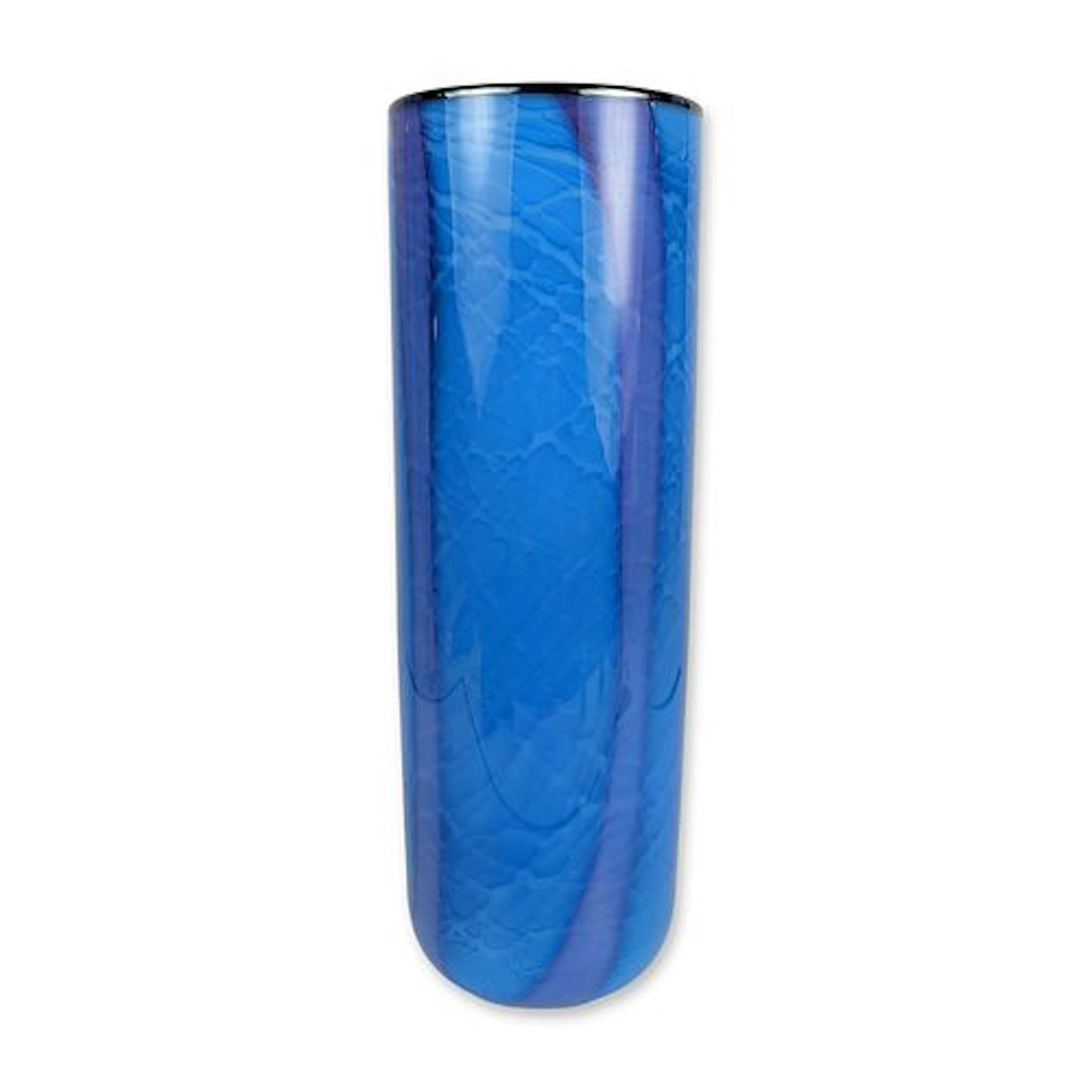Large Blue and Purple Art Glass Floor Vase