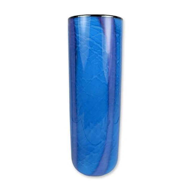 Large Blue and Purple Art Glass Floor Vase
