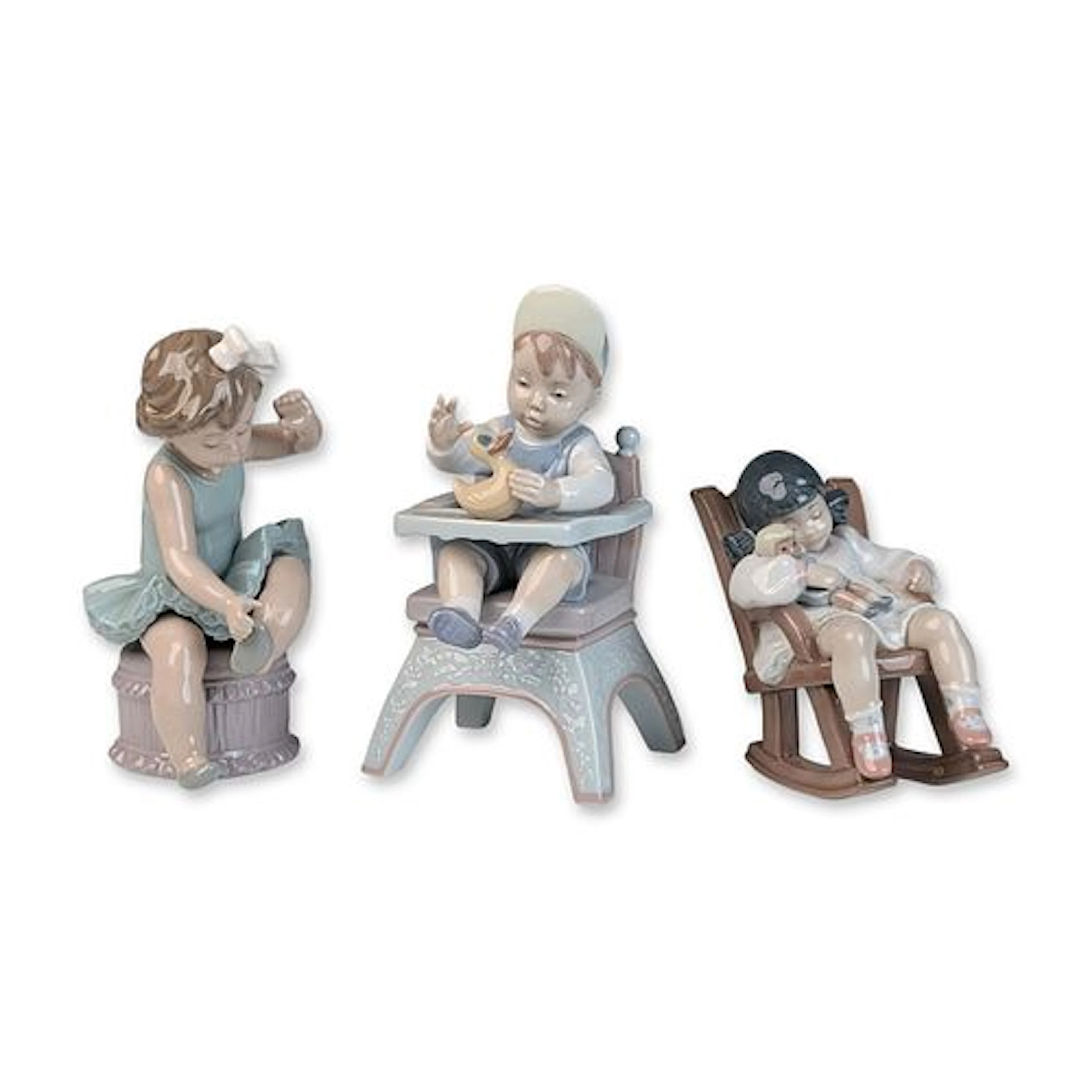 Three Lladro Porcelain Figurines- Little Ballet Girl 01005107, 01005448