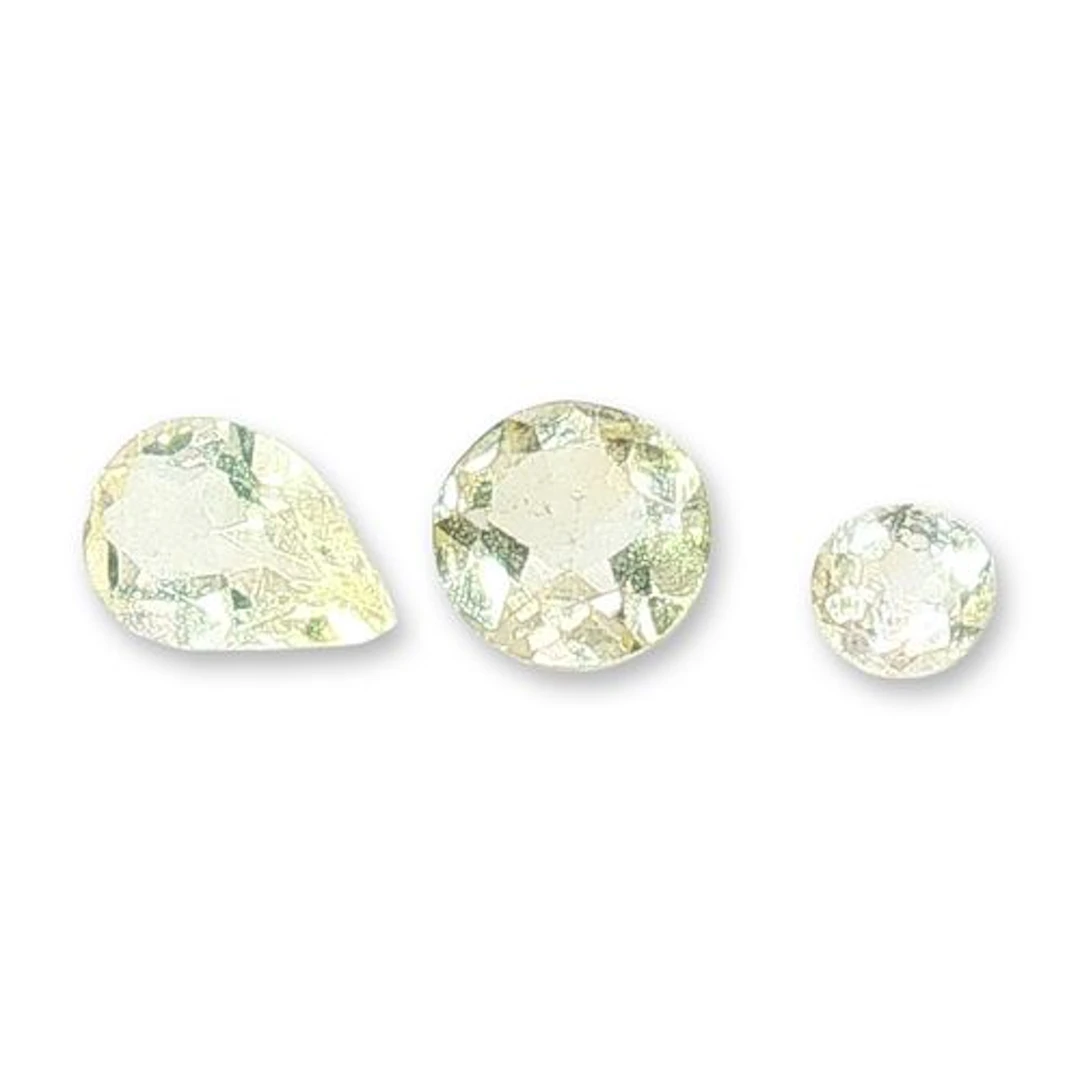 Three Loose Yellow and Near-Colorless Citrine