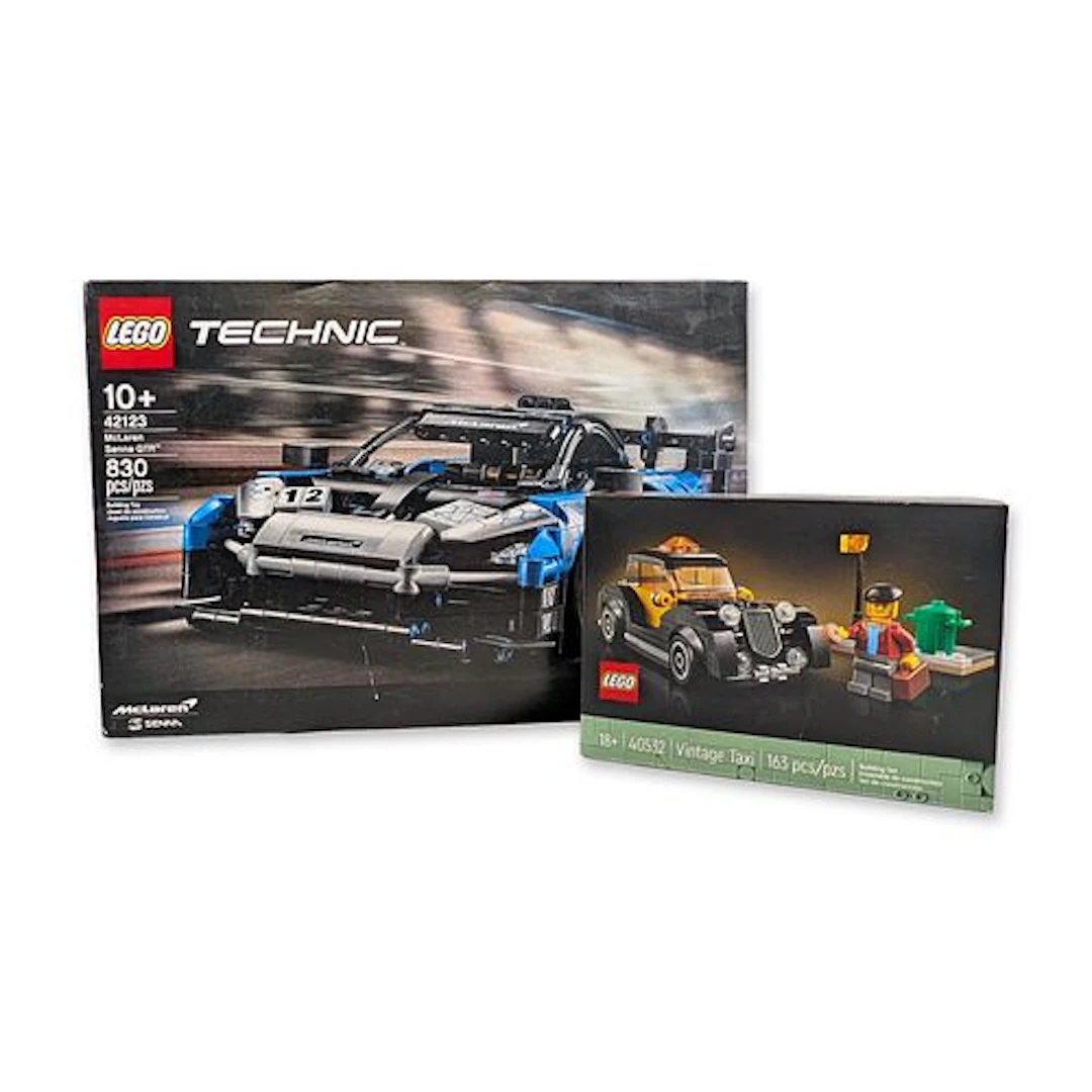 2pc LEGO Technic McLaren Senna GTR 42123 and Vintage Taxi 40532 Building Sets