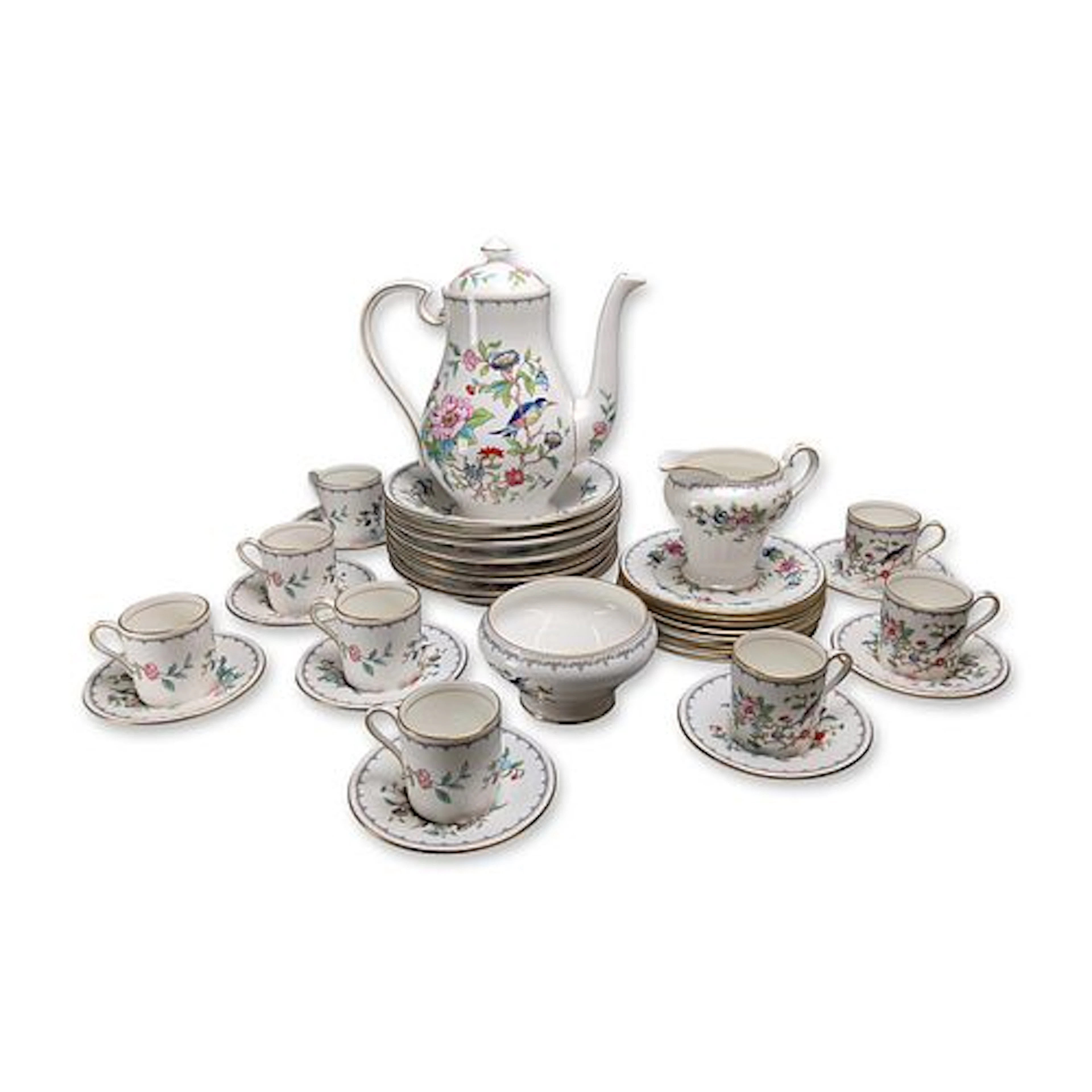 35pc Aynsley Pembroke Fine Bone China Coffee and Tea Service
