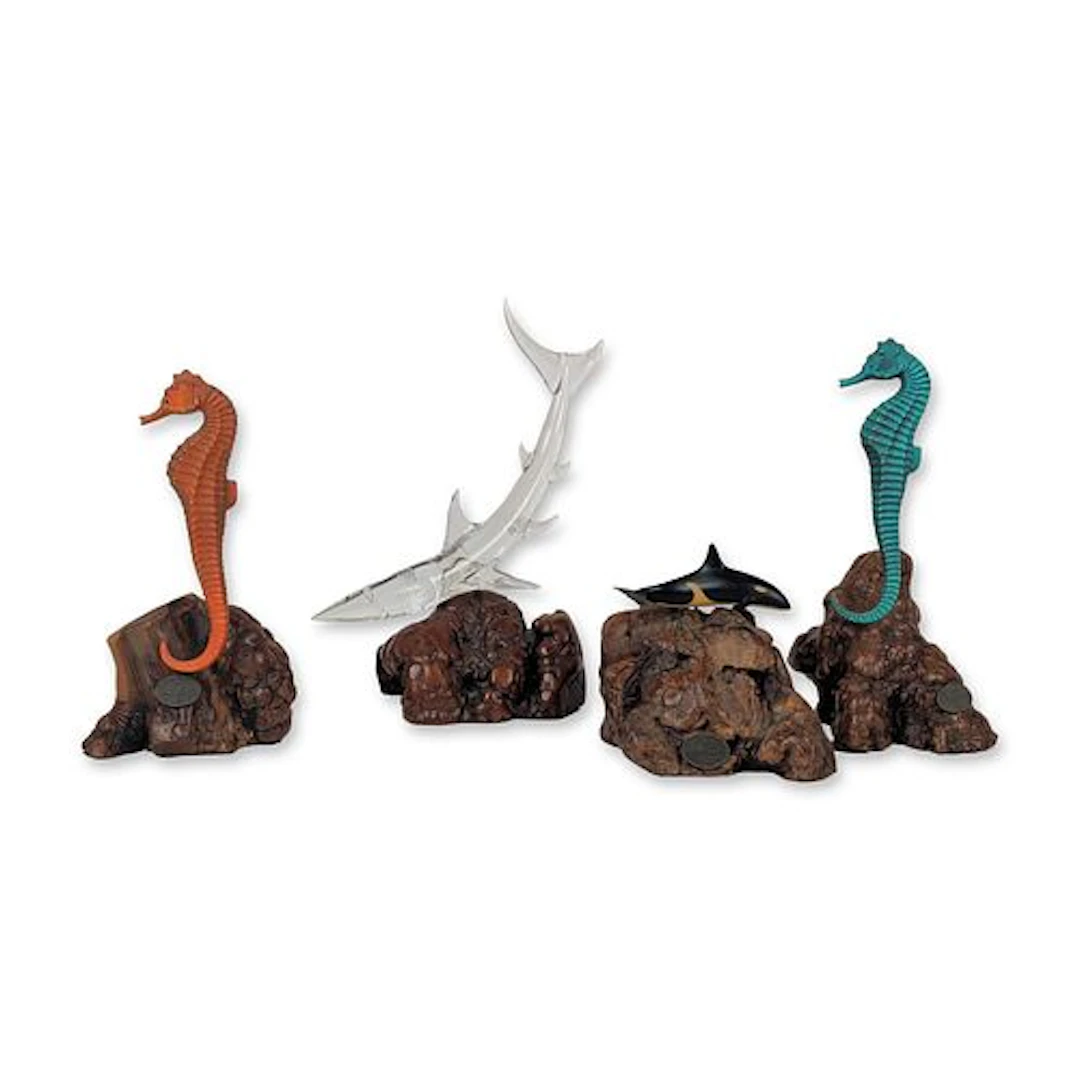 4pc John Perry Pellucida Marine Life Sculpture Grouping