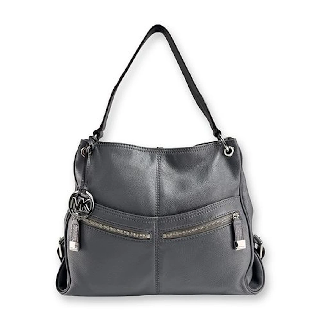 Michael Kors Grey Leather Multi-Pocket Hobo Bag