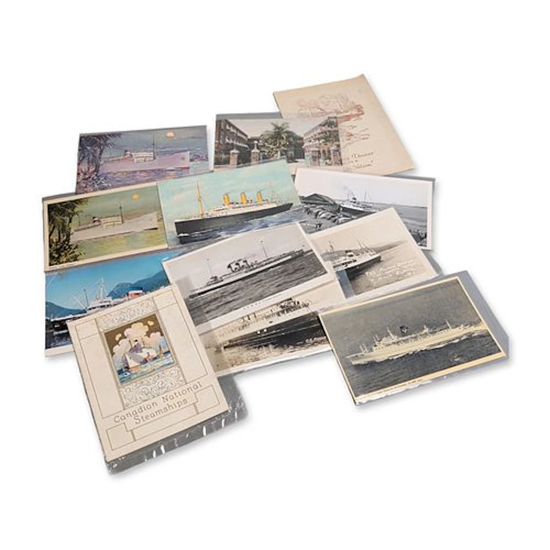 12pc Collection of Early to Mid-20th Century Maritime Postcards and Ephemera