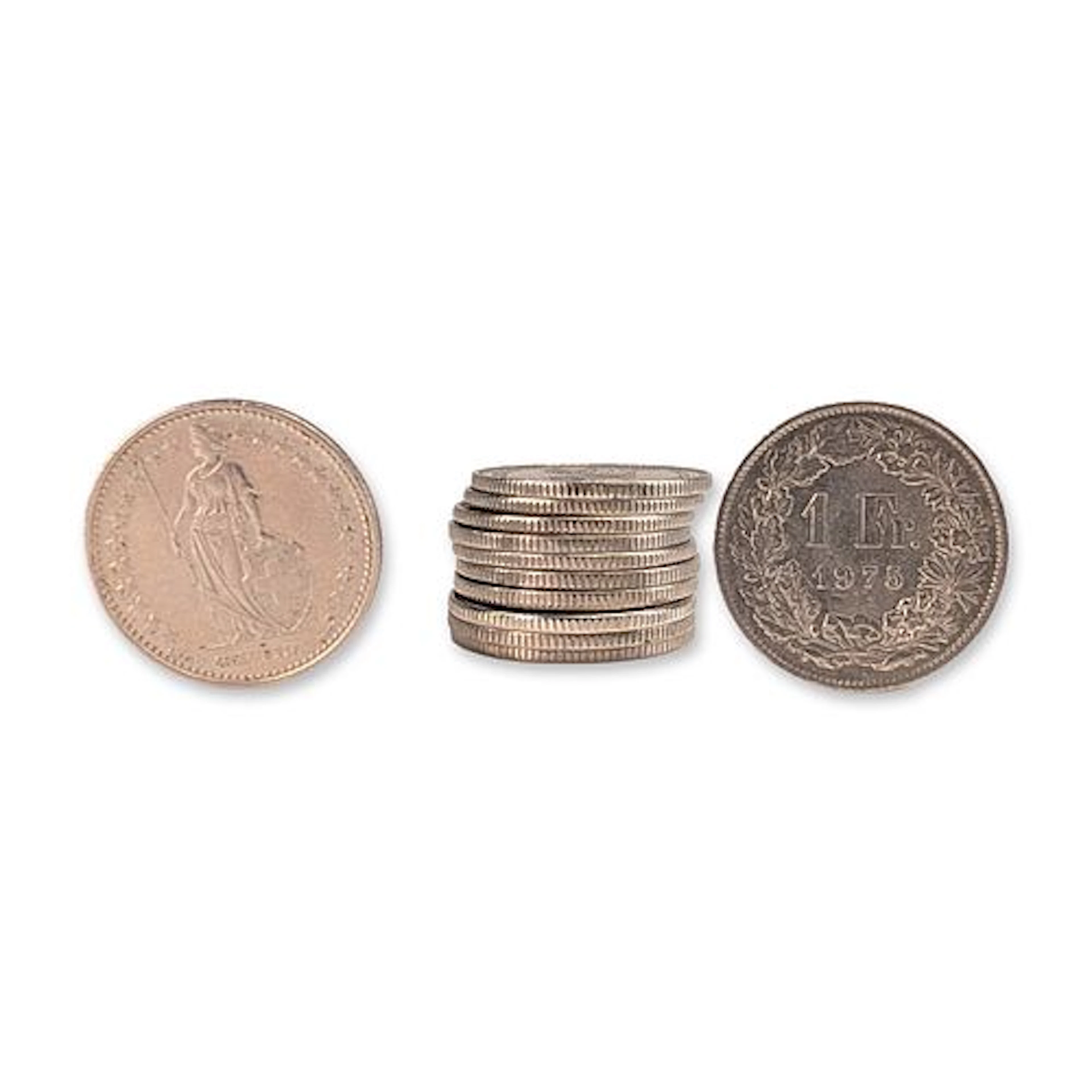 12pc Collection of 1968 - 2019 Switzerland 1 Franc Coins