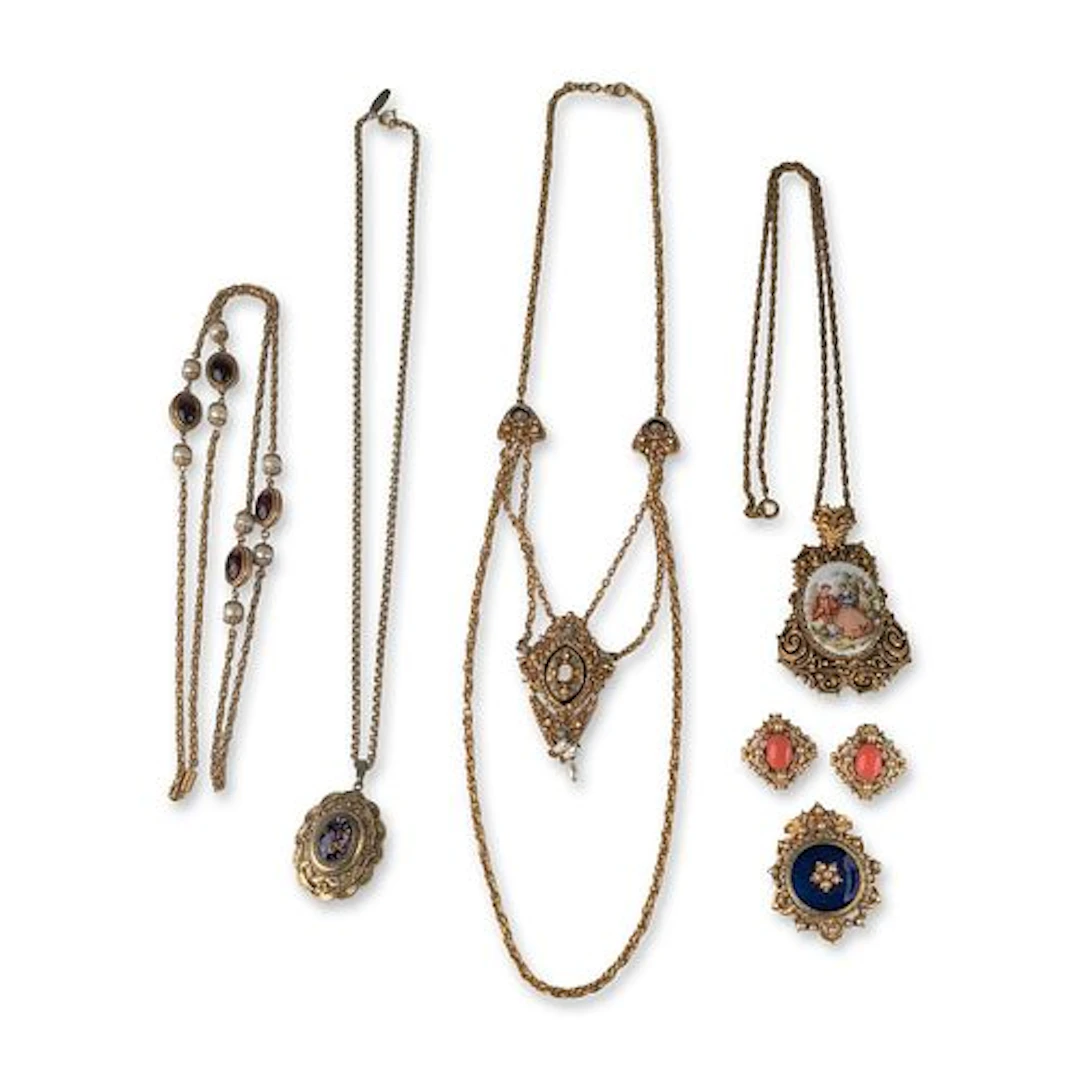 6pc Florenza,1928 Brand, and Other Romantic Costume Jewelry Necklaces