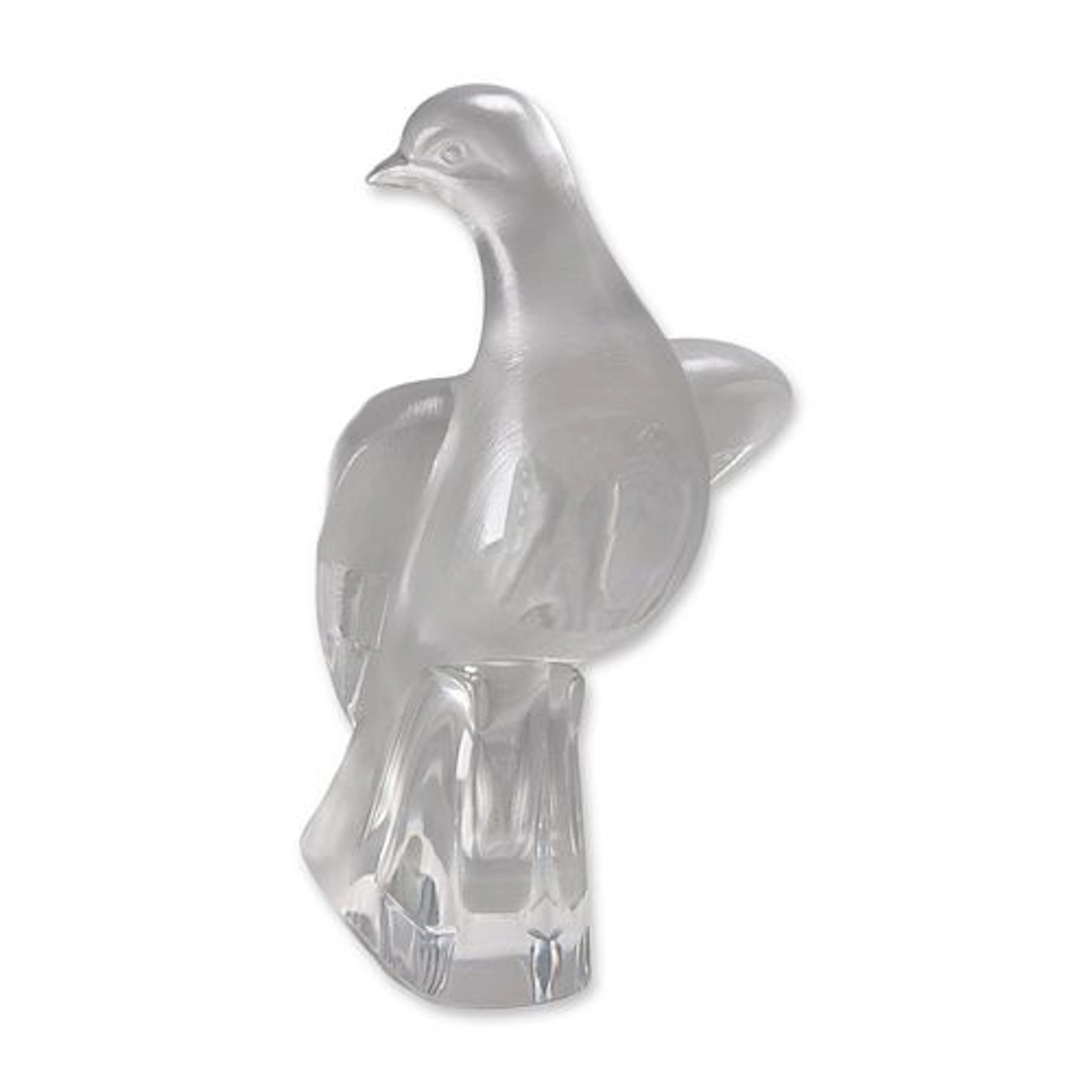 Lalique France Frosted and Clear Crystal Pigeon Figurine