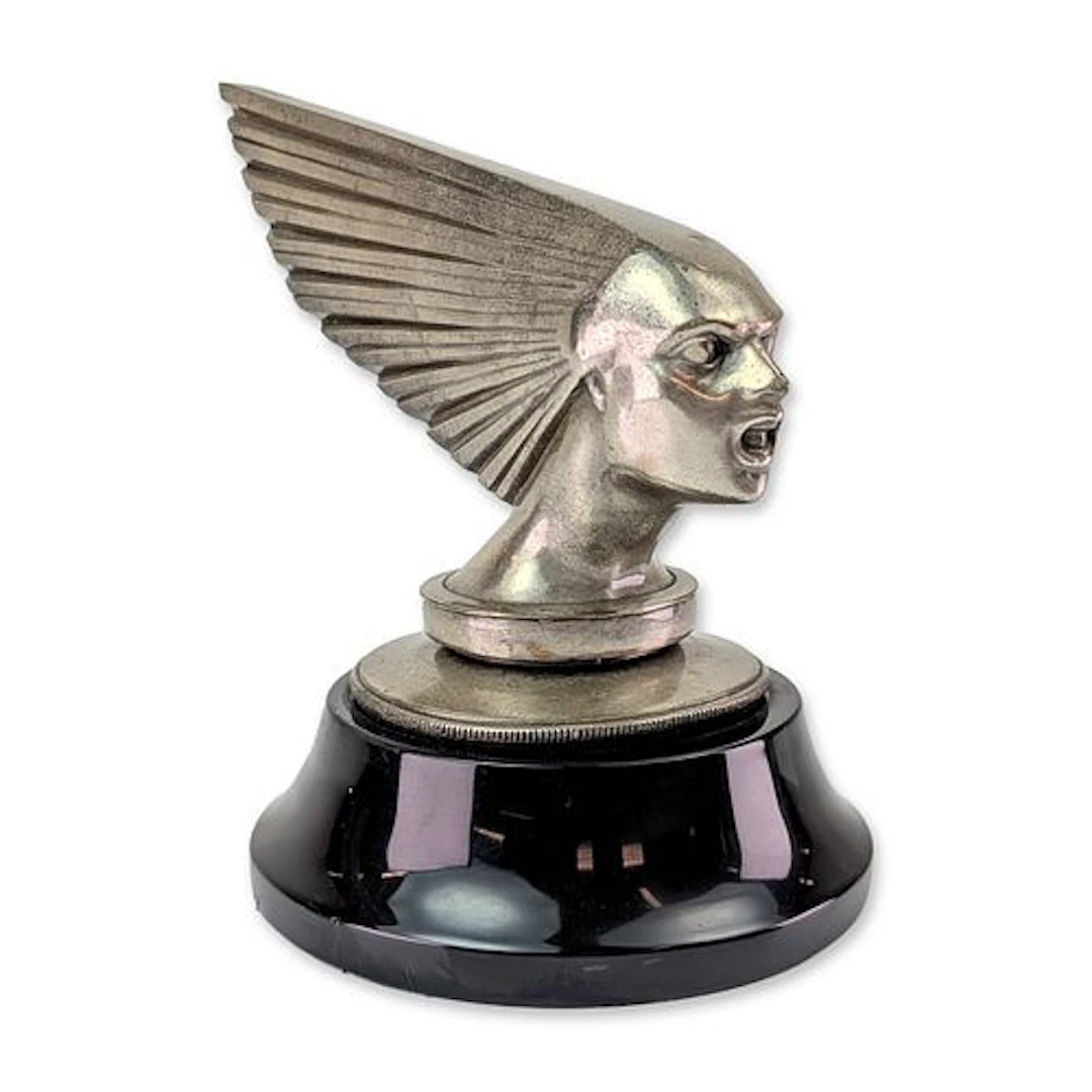 Art Deco Lalique Style Victoire Silver Cast Hood Ornament