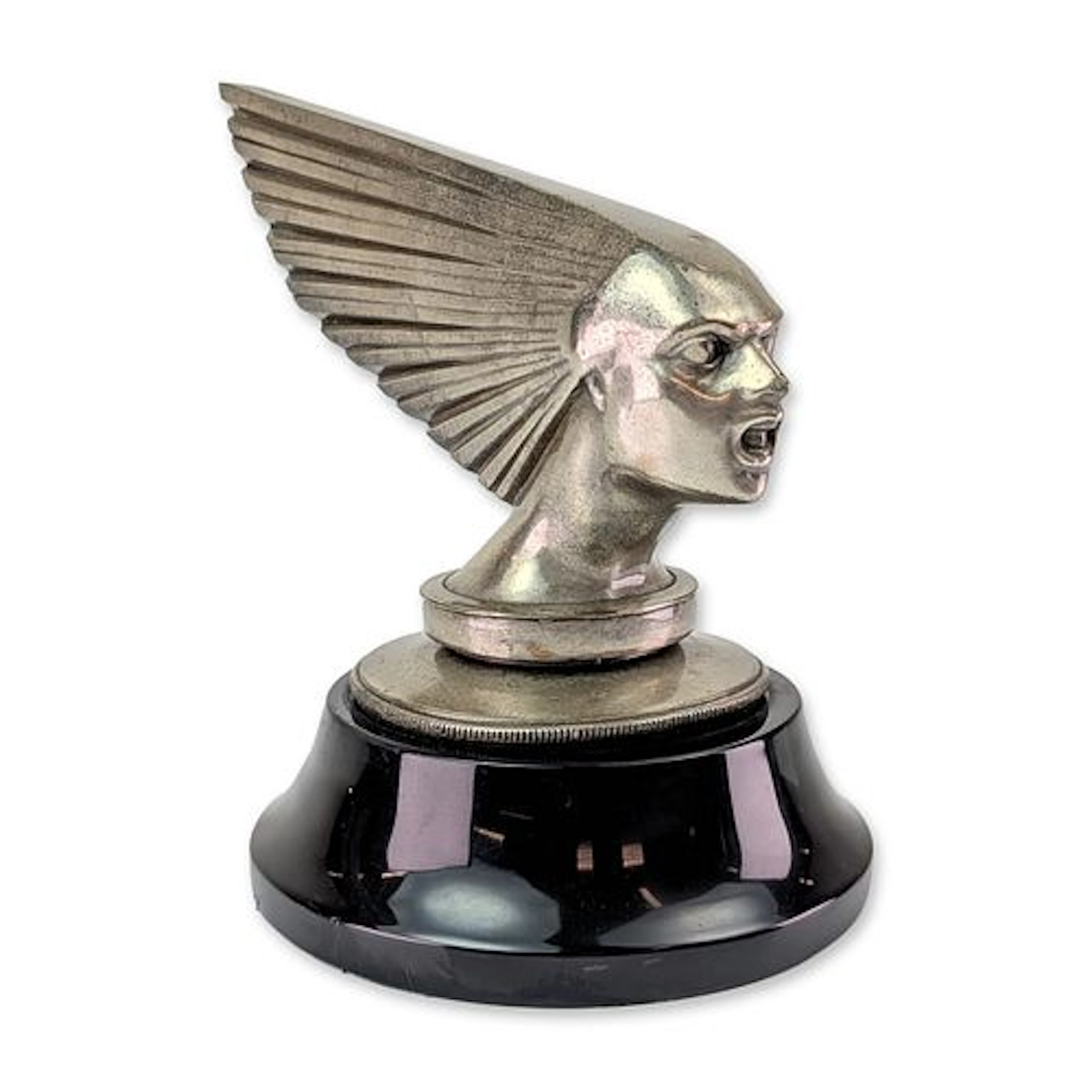 Art Deco Lalique Style Victoire Silver Cast Hood Ornament