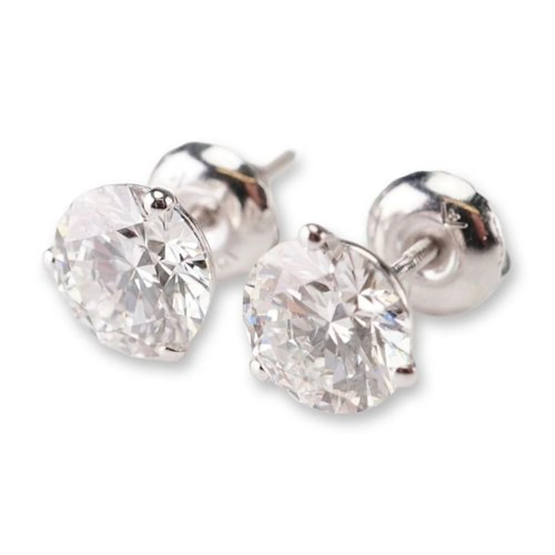 14K White Gold 1.82ctw Diamond Stud Earrings