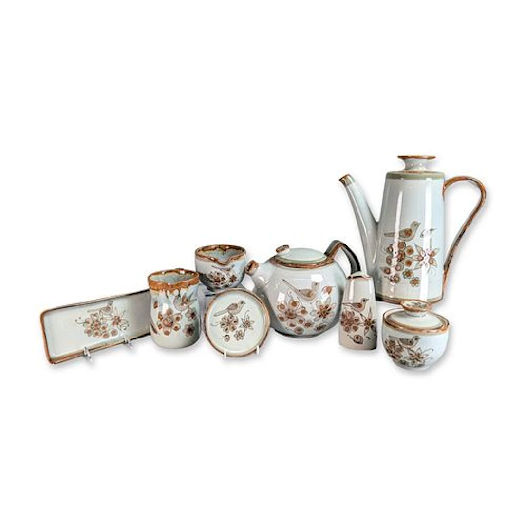8pc El Palomar Ken Edwards Mexican Stoneware Coffee and Tea Set