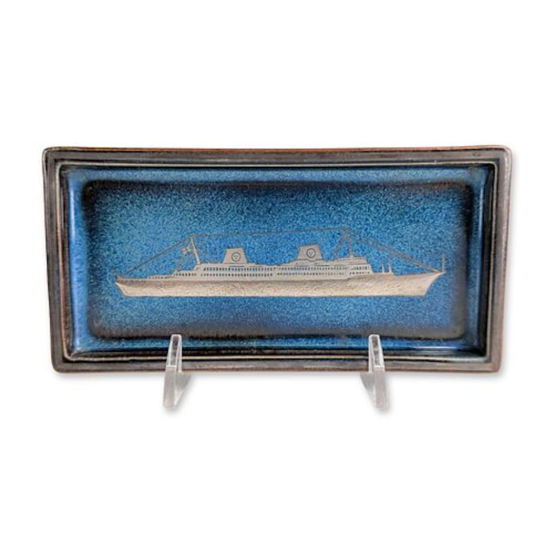 Gustavsberg Lagun Swedish American Line Ceramic Trinket Dish