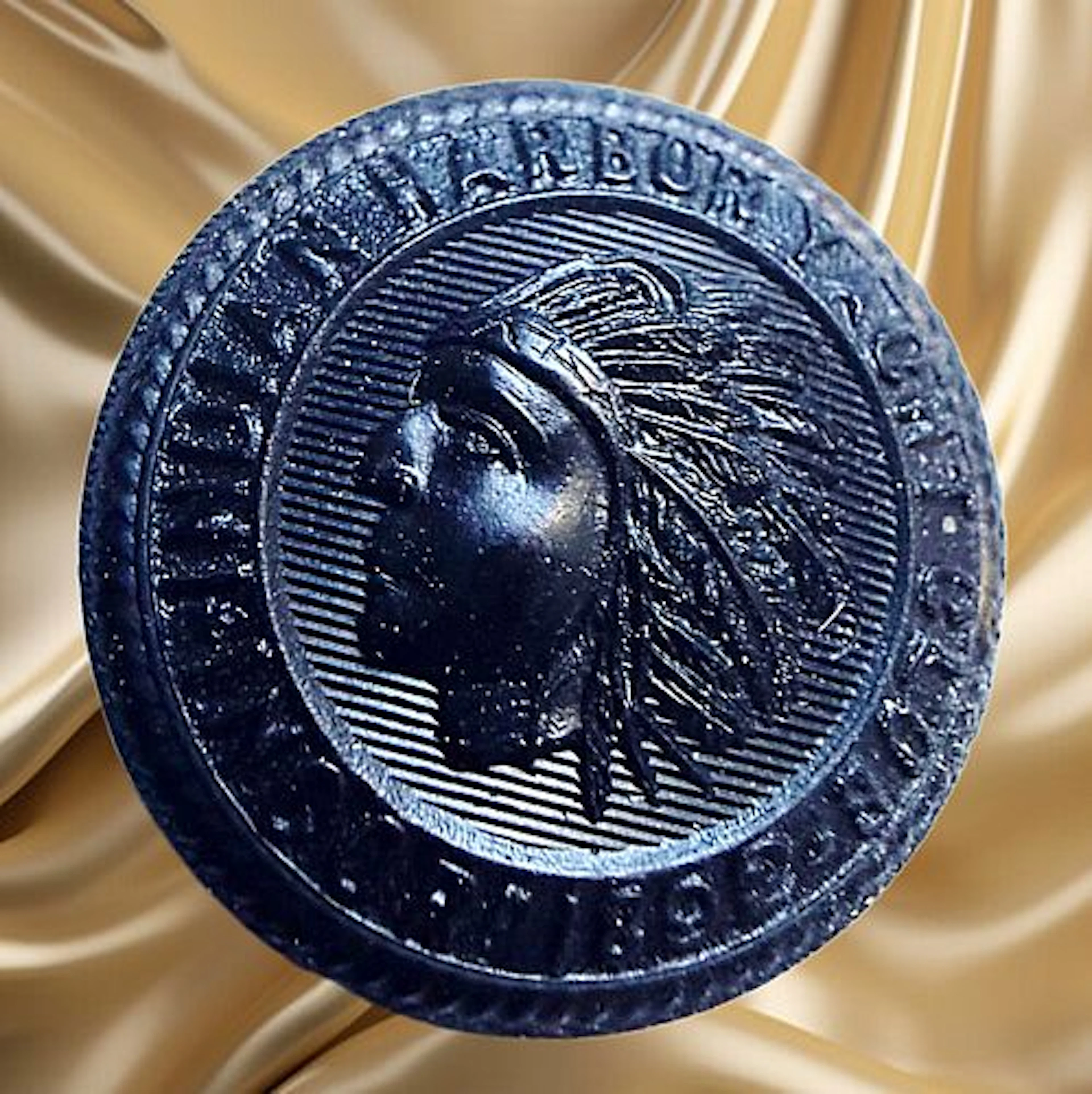 A DIVISION ONE PICTORIAL HORN BUTTON