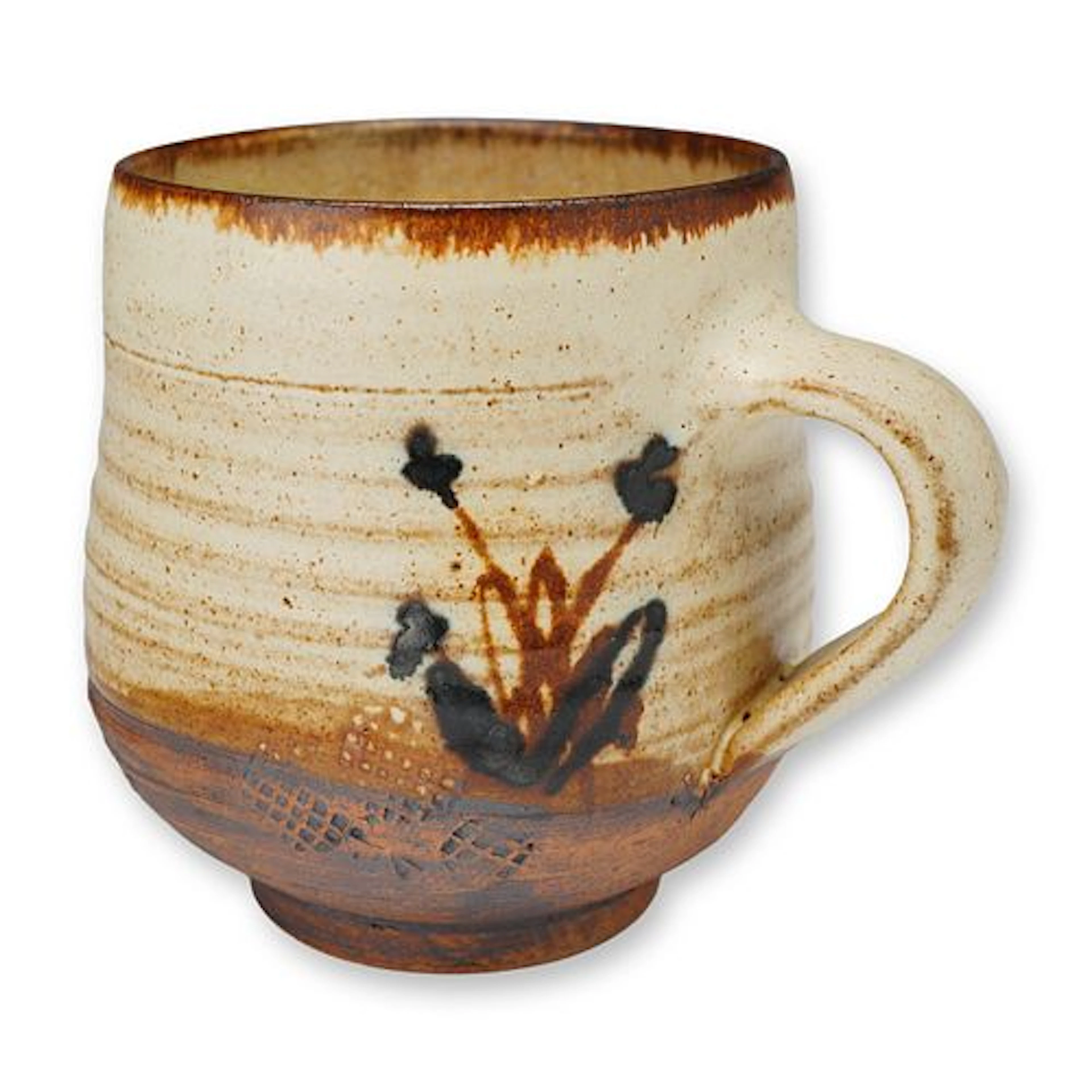 Wedgwood by John Dermer 1970s Hand-Painted Denver Earth Stoneware Belt Mug