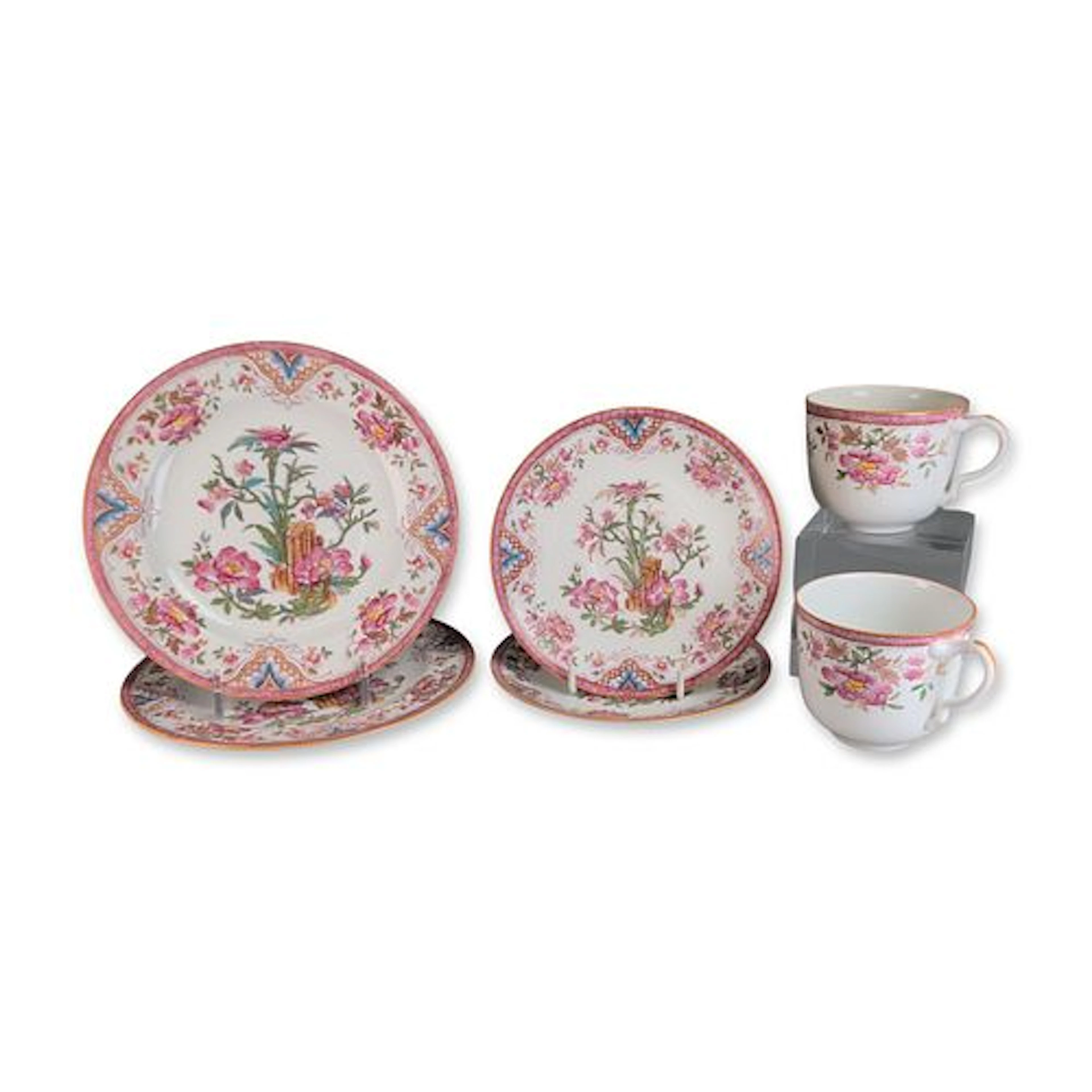 6pc Wedgwood England Chinoiserie Style Porcelain Tea Service