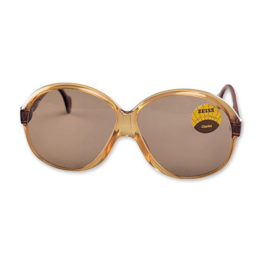 Zeiss West Germany Oversized Amber Clarlet Sunglasses w/ Soft Case