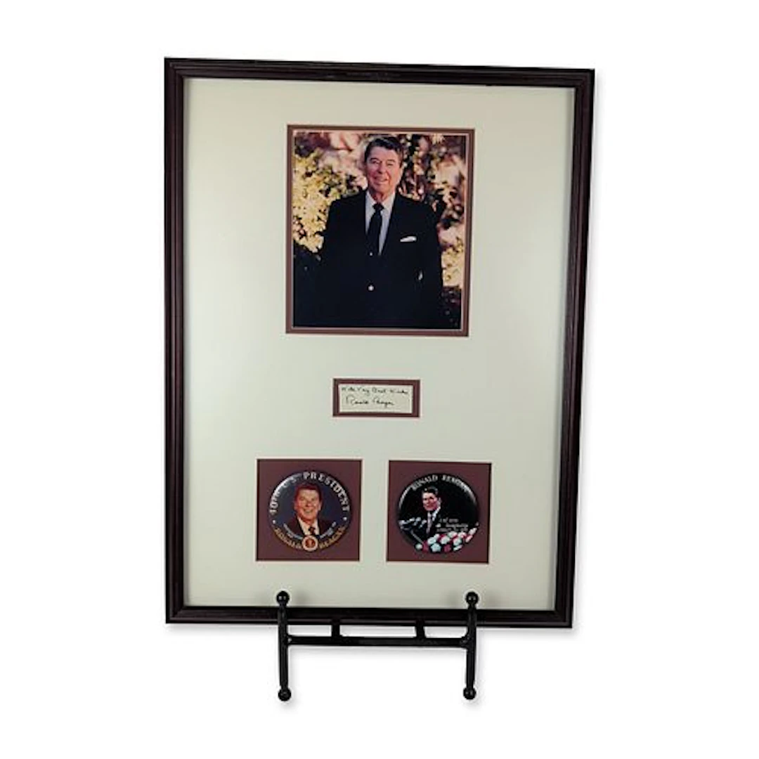 Ronald Reagan Framed Autographed Memorabilia Collection Featuring