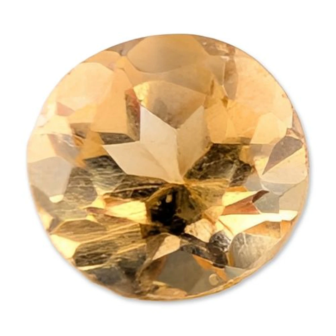 Loose Round Brilliant Cut Citrine Gemstone