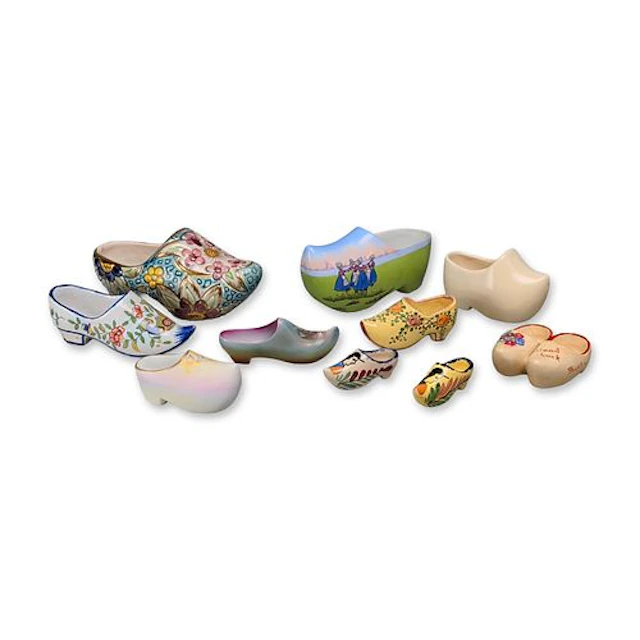 10pc Collection of Ceramic and Porcelain Clog Figurines
