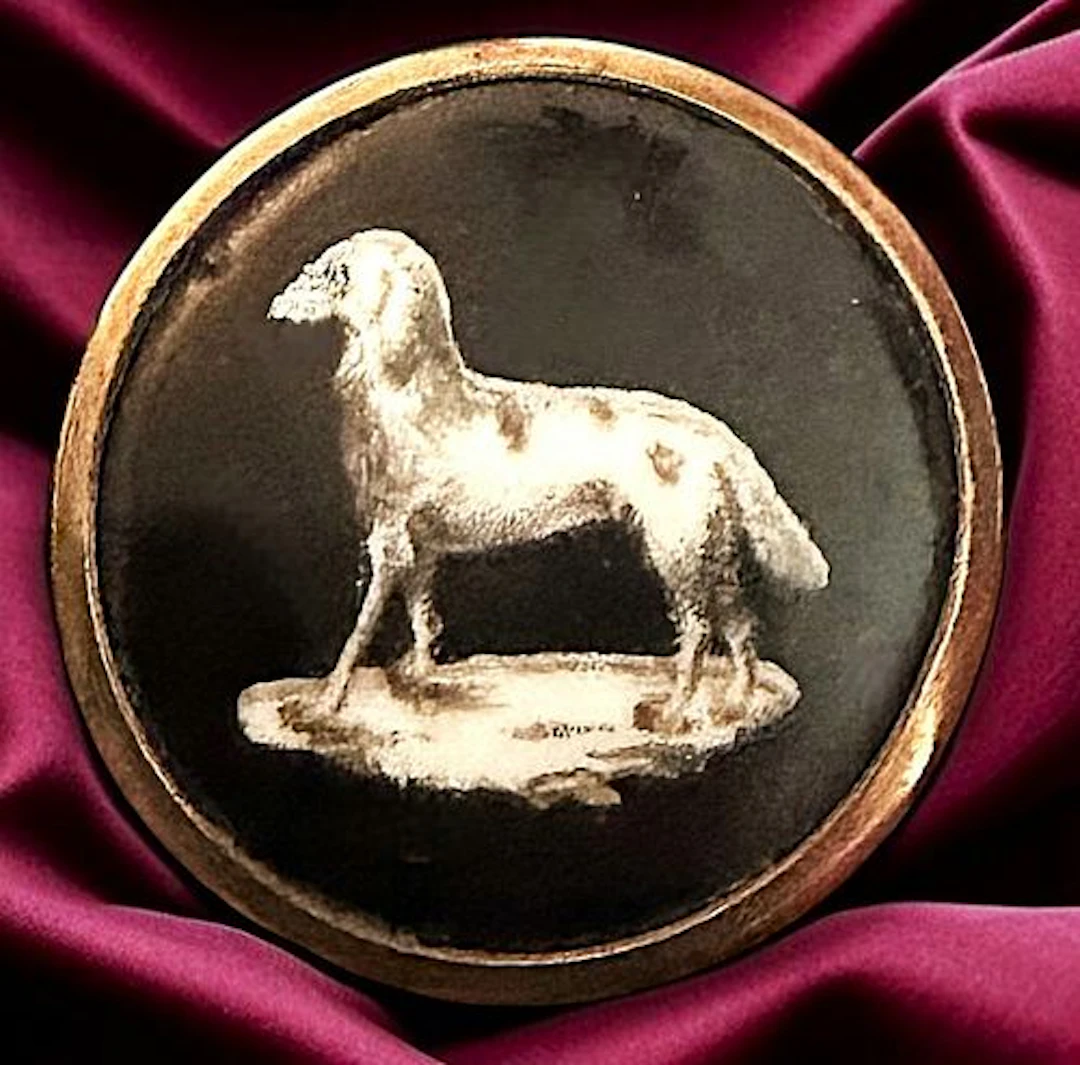 A DIVISION ONE TRANSFERRED PORCELAIN PICTORIAL BUTTON