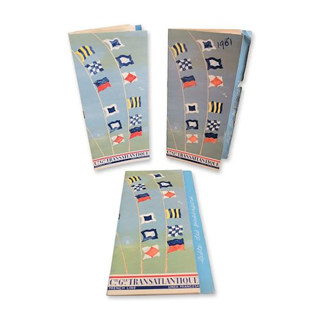 3pc French Line SS Liberte and SS France 1960s Passenger Lists