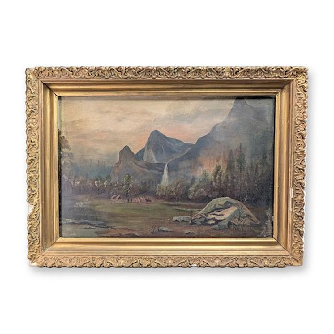 Emma De Bey (American 19th-20th century), Oil on Board, Yosemite Valley