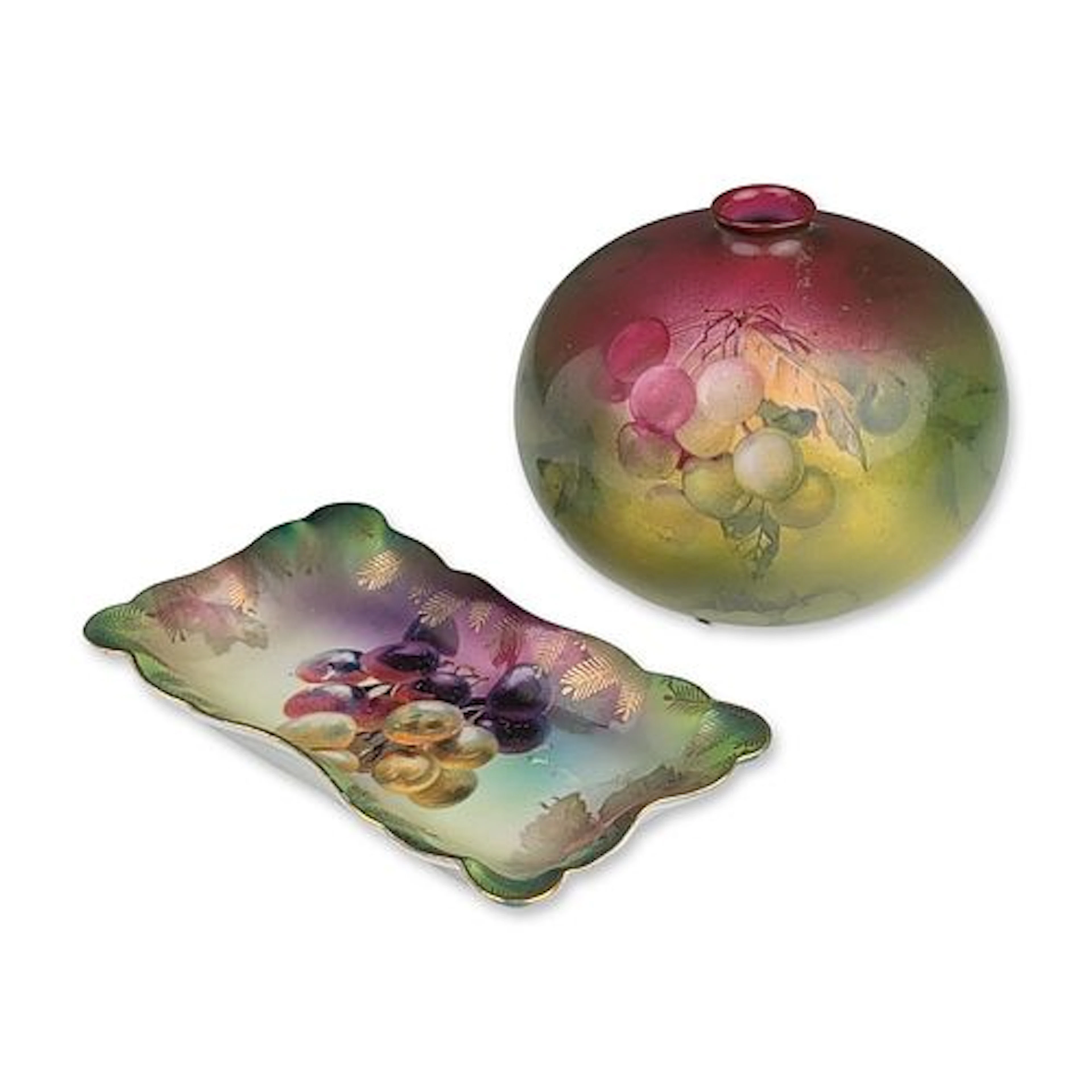 2pc P.T. Tirschenreuth Bavaria Porcelain Vase and Tray