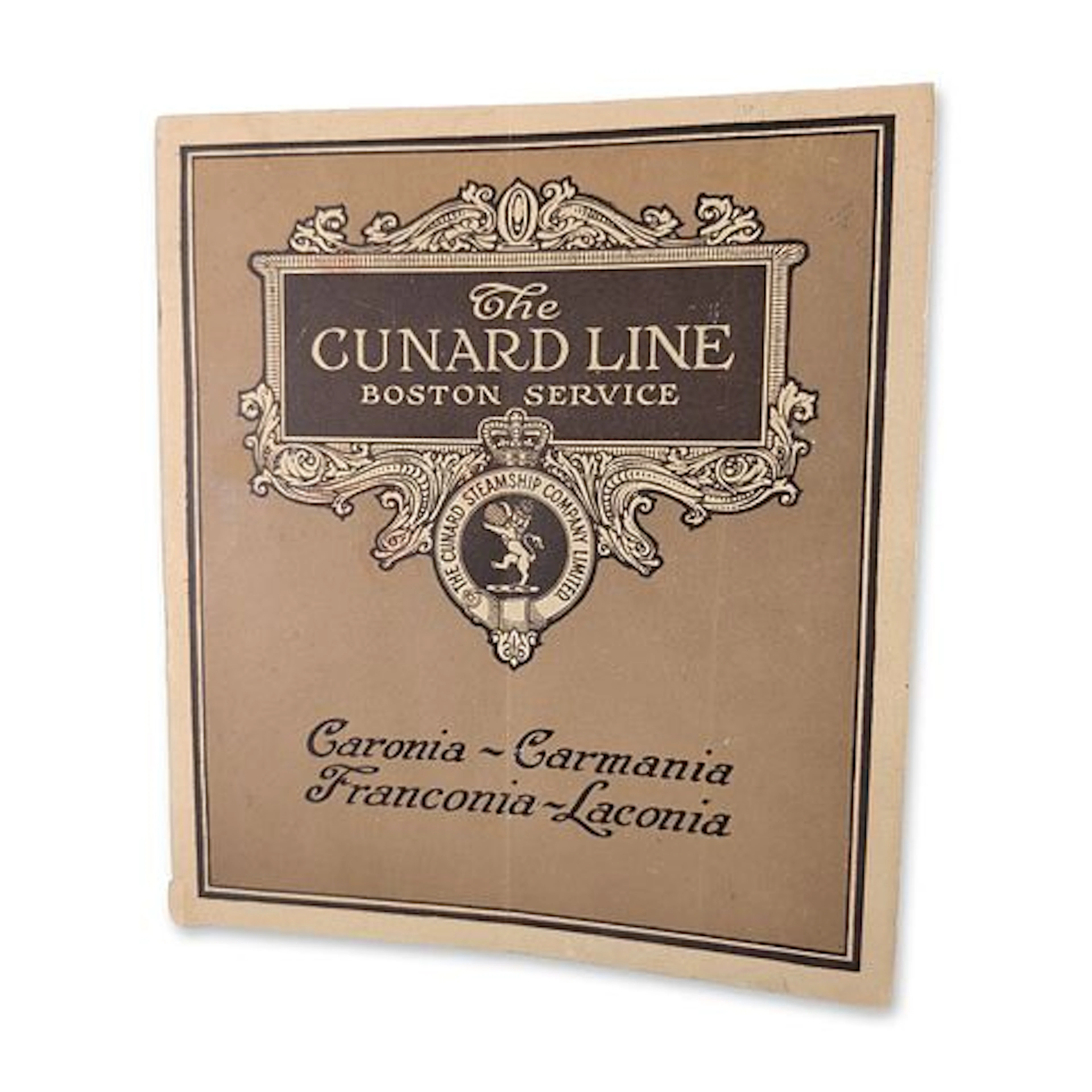 1914 Cunard Line Boston Service Steamship Promotional Brochure