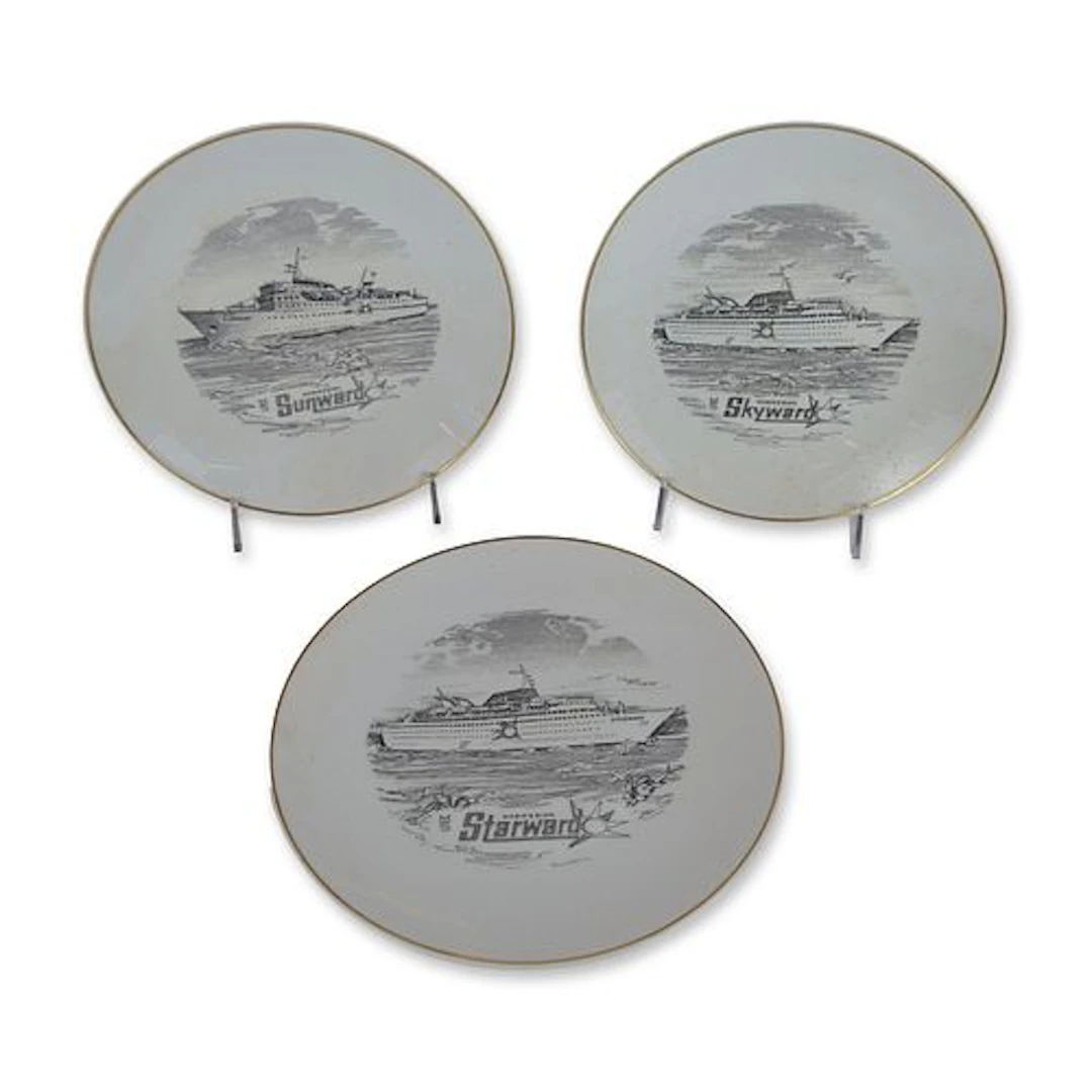 3pc Rosenthal Porcelain Norwegian Cruise Line Plates