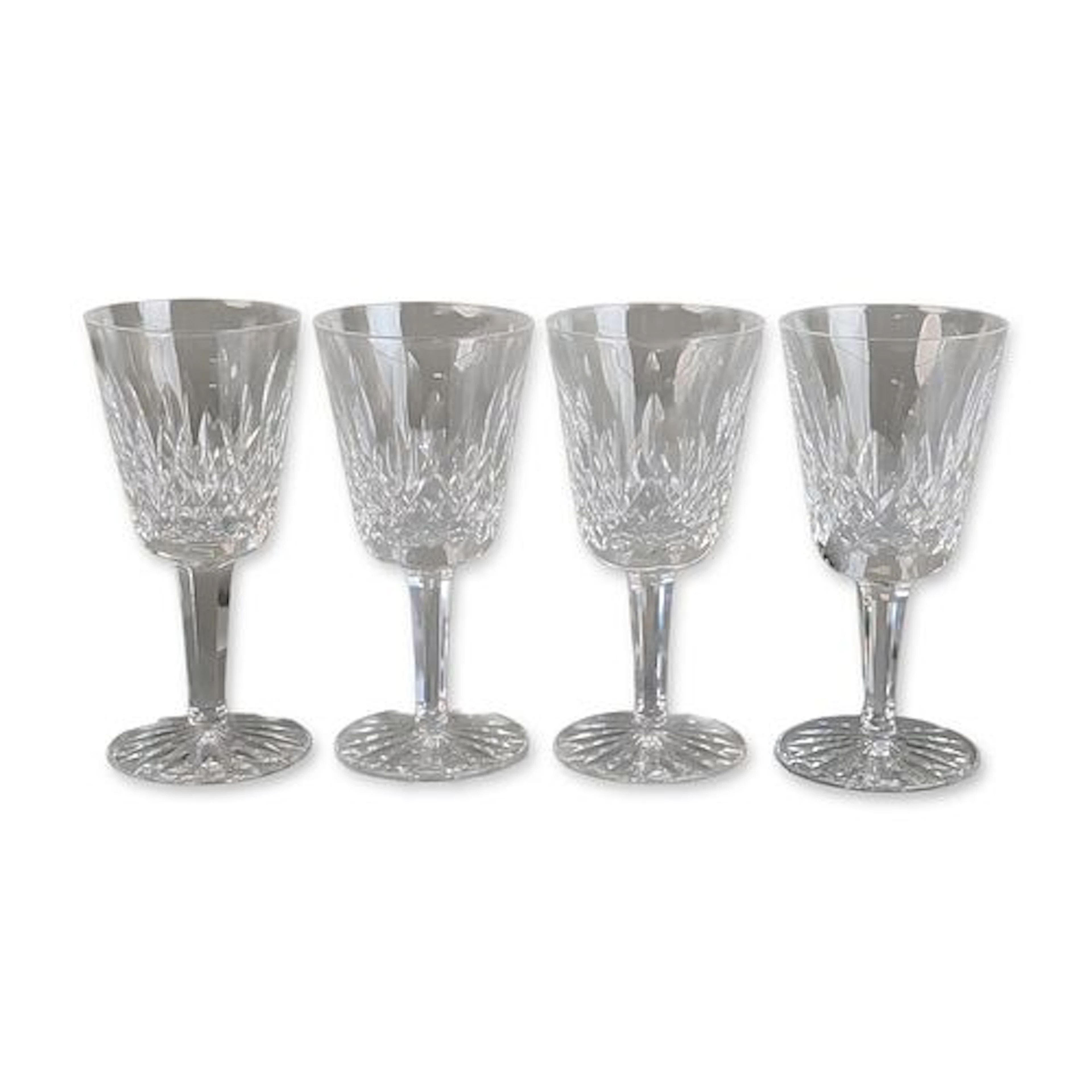 4pc Waterford Crystal Claret Wine Glasses, Lismore
