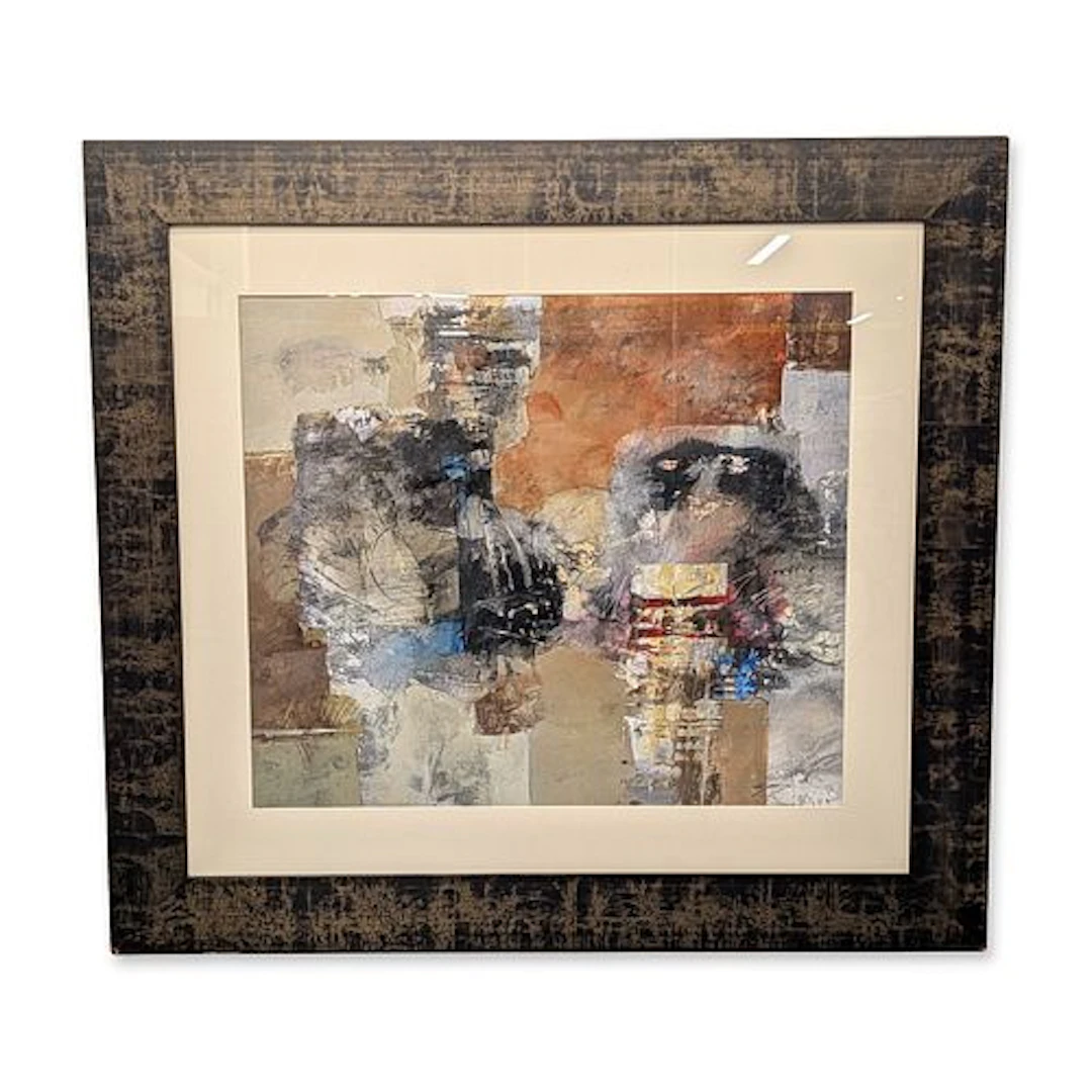 Signed Abstract Mixed Media on Paper Artwork