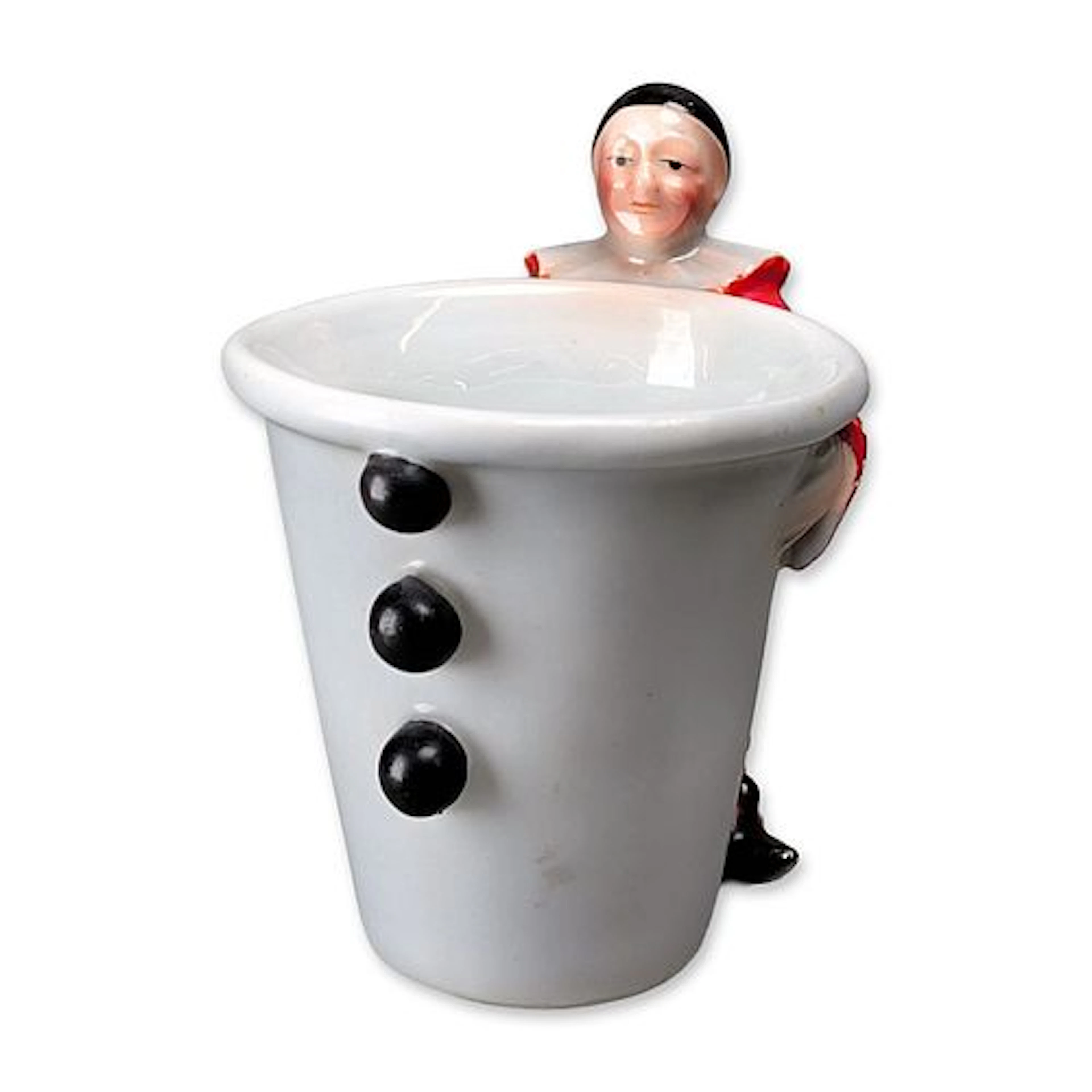 Royal Bayreuth Bavaria Porcelain Pierrot Clown Figurine Vessel
