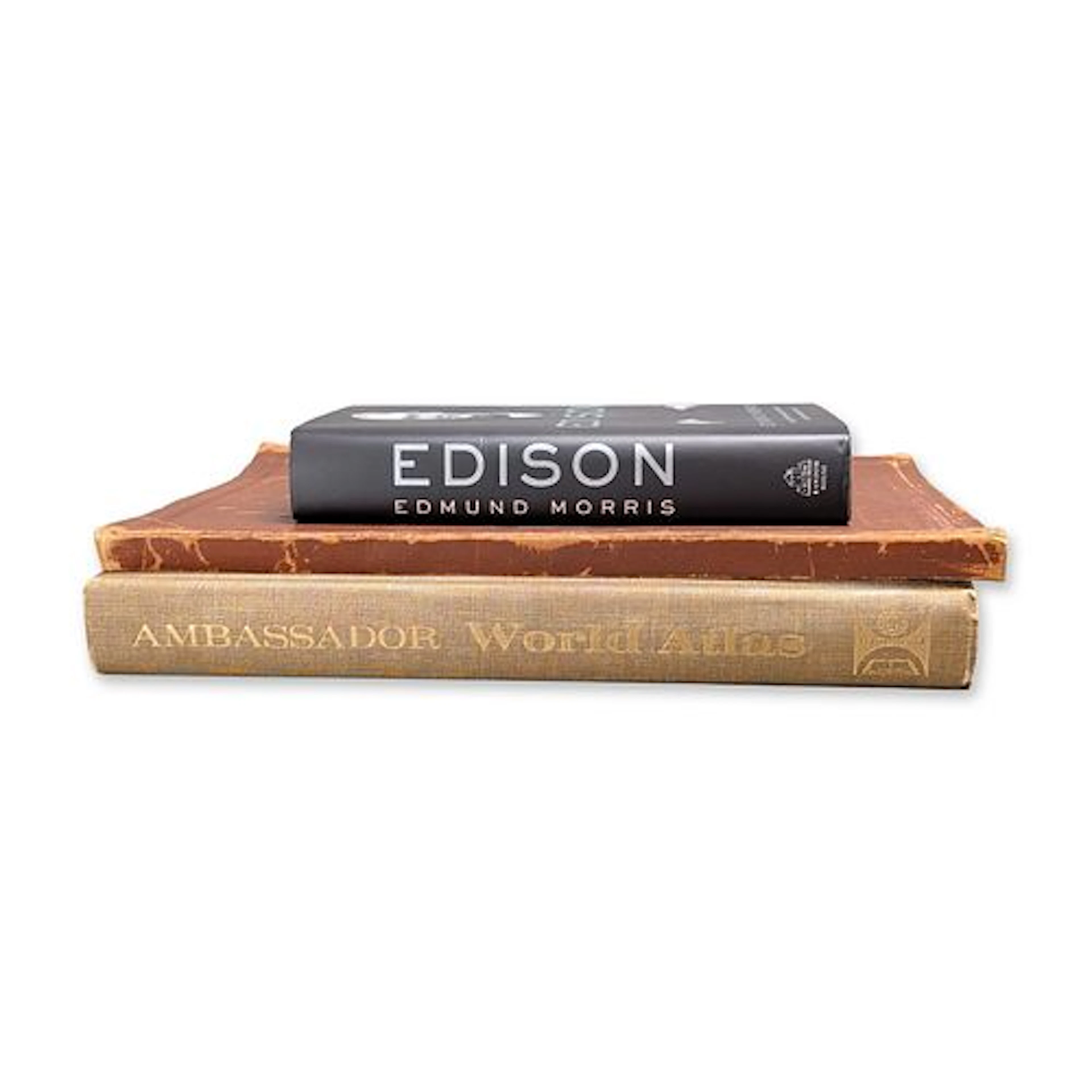 Group of Two World Atlases and Edmund Morris Edison Biography