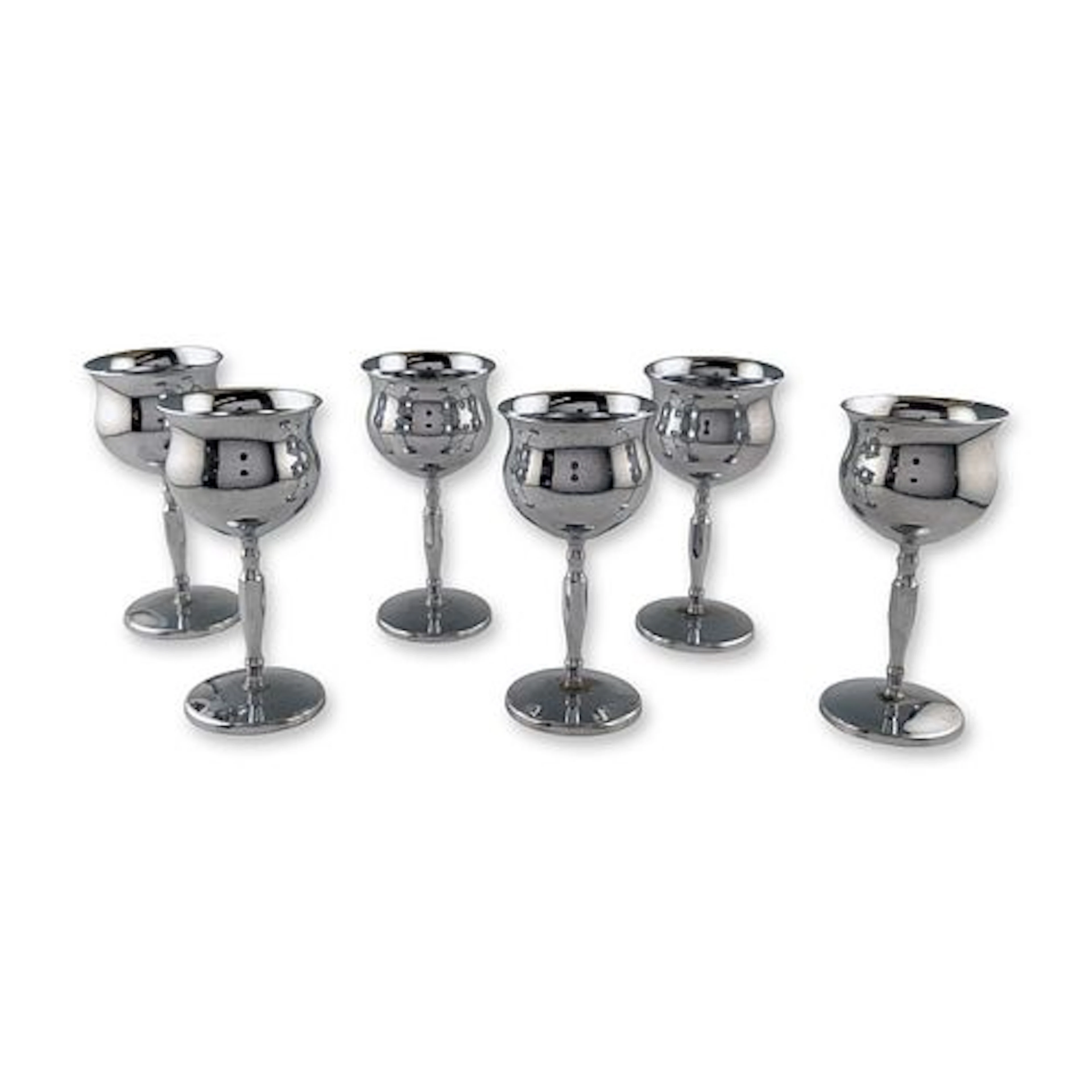 6pc Farberware Chrome Plated Cordial Goblets