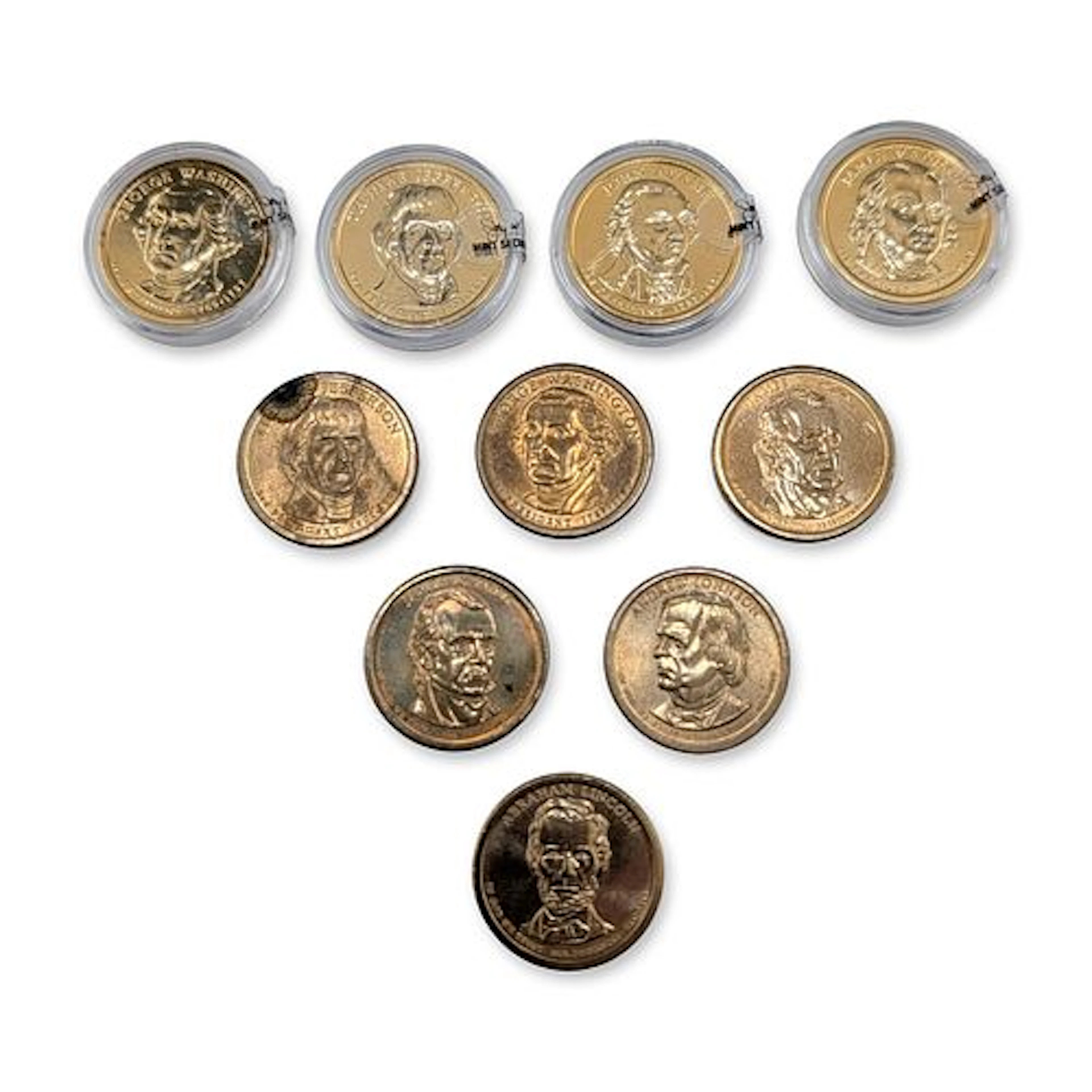 10pc Collection of US Presidential One Dollar Coins