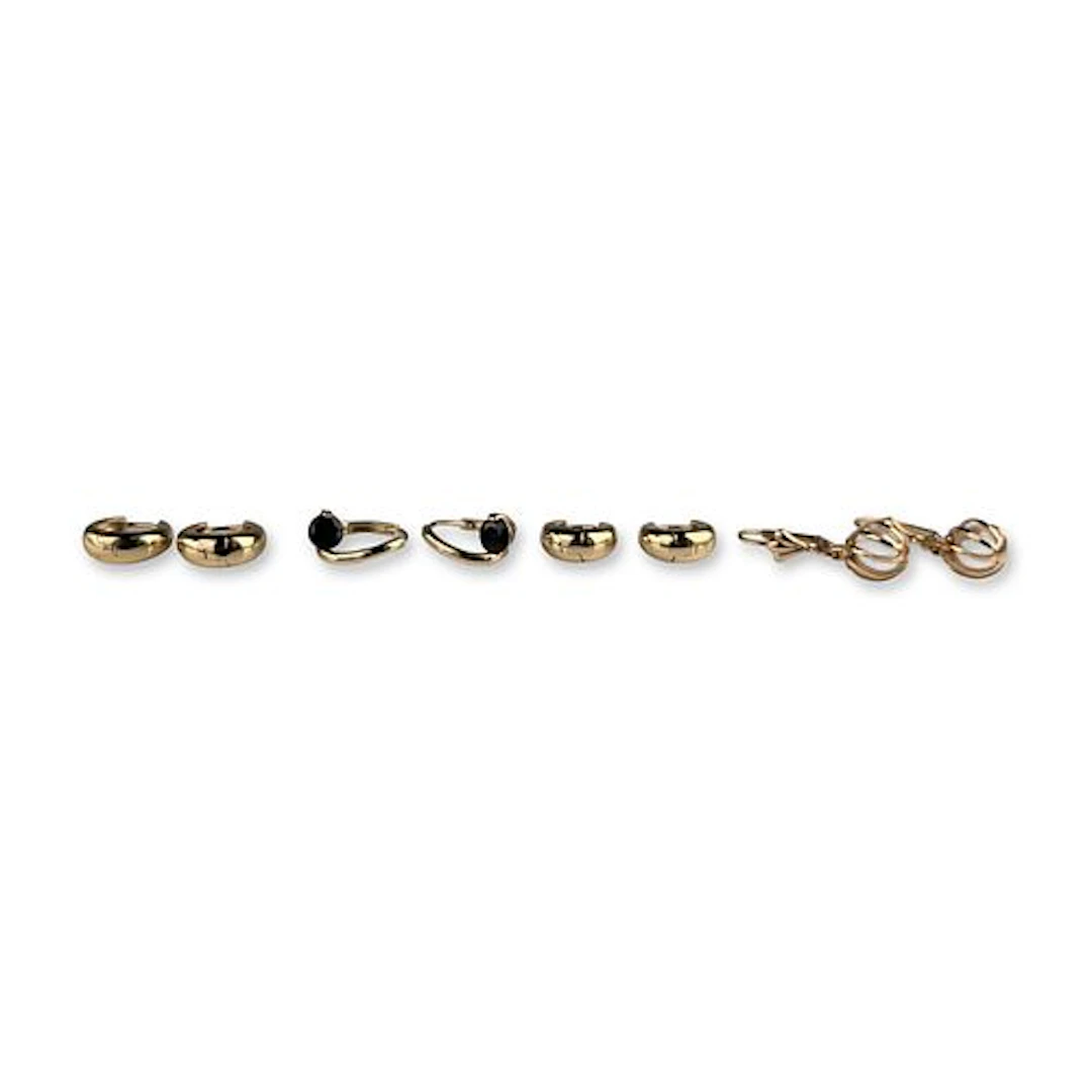4 Pairs of Gold Toned Hoop and Pearl Earrings