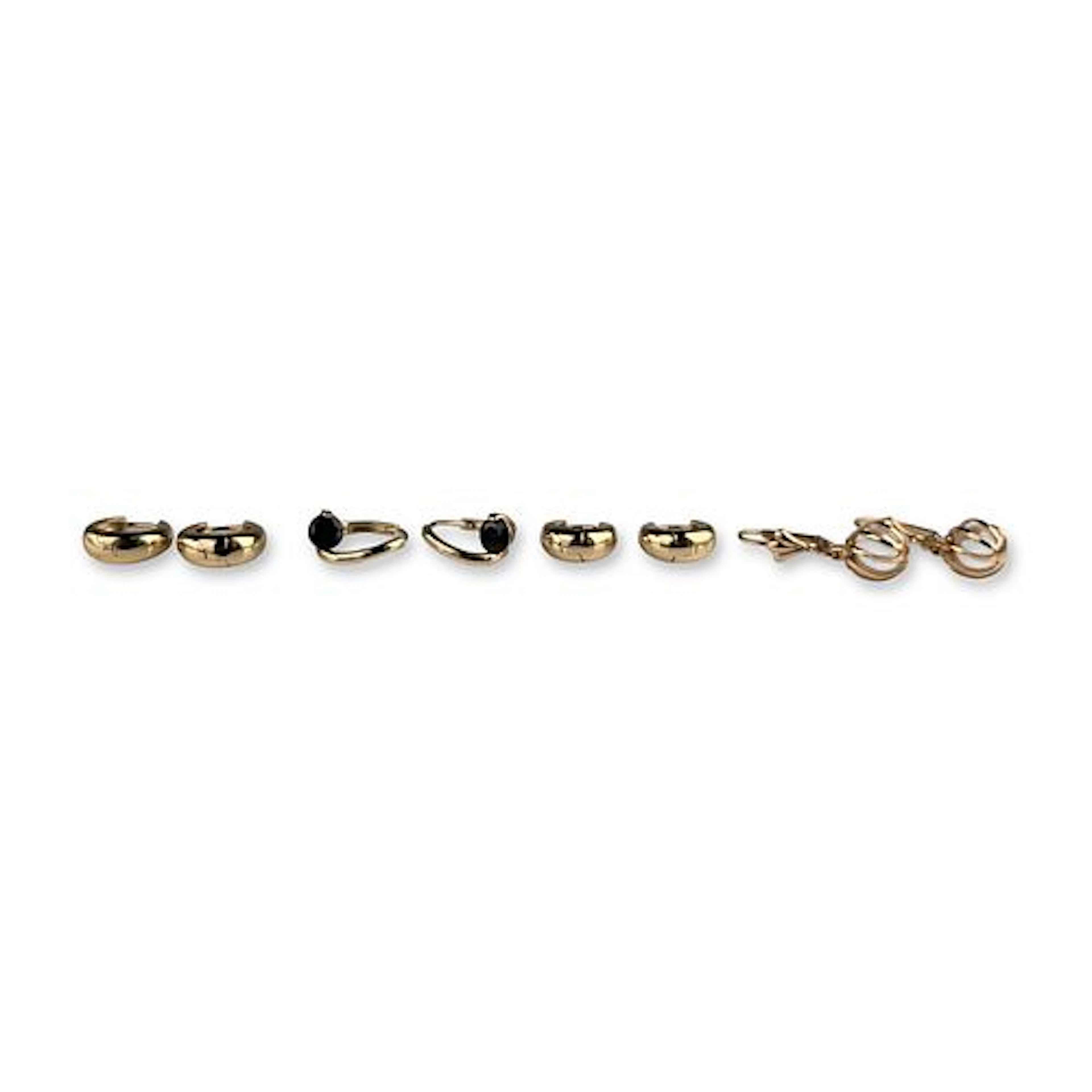 4 Pairs of Gold Toned Hoop and Pearl Earrings