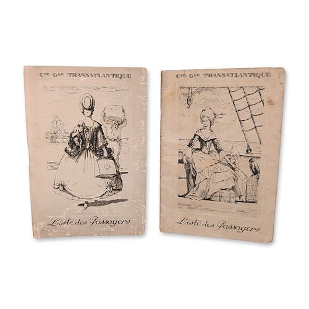 2pc Compagnie Generale Transatlantique French Line SS France & SS