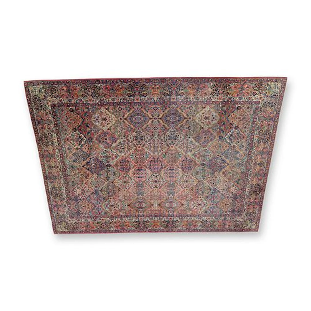 Mid-Century Vintage Karastan American Worsted Wool Panel Kirman Pattern