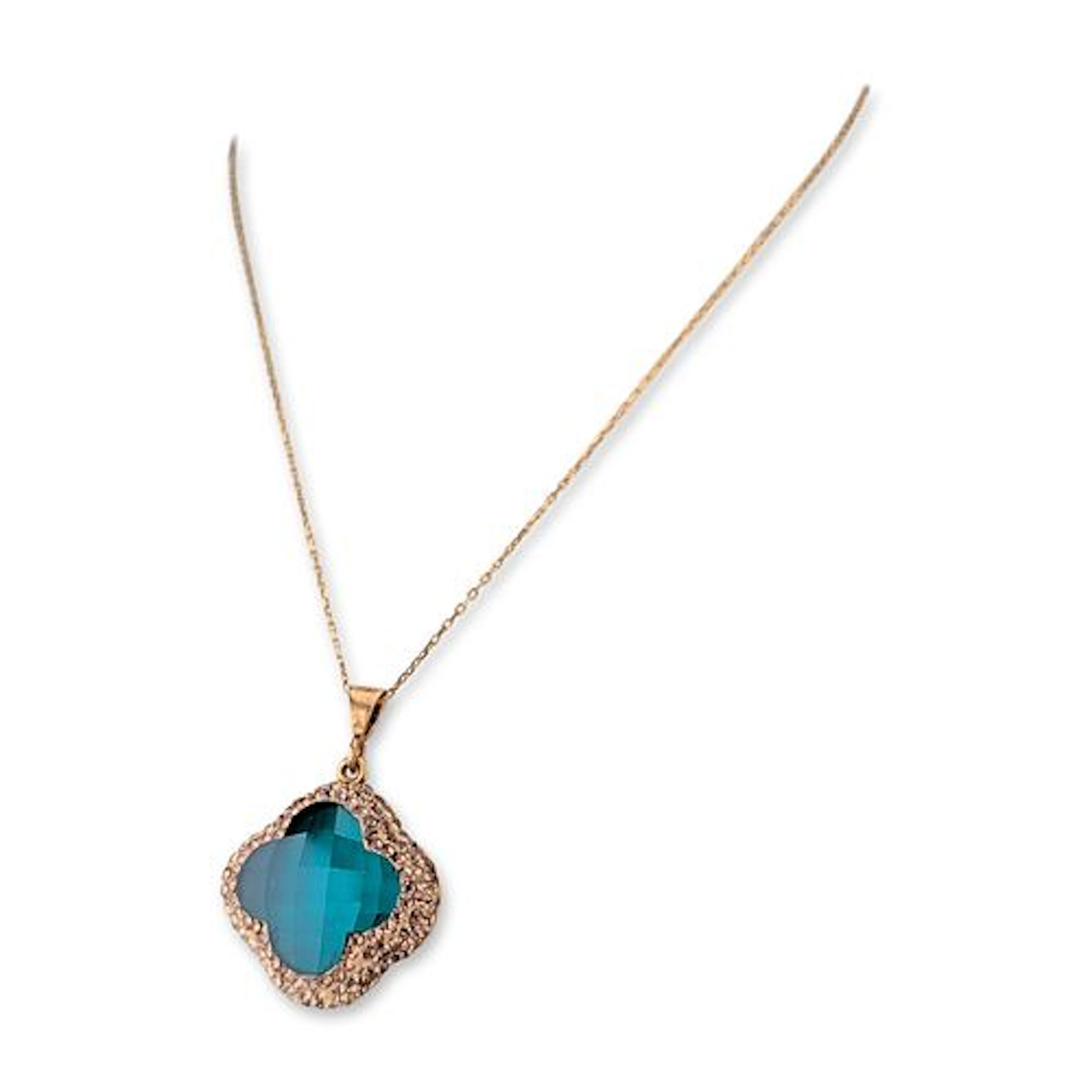 Gold-Plated Sterling Silver Quatrefoil Pendant Necklace
