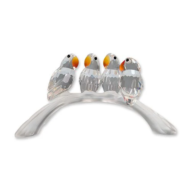 Swarovski Silver Crystal Four Baby Lovebirds Figurine