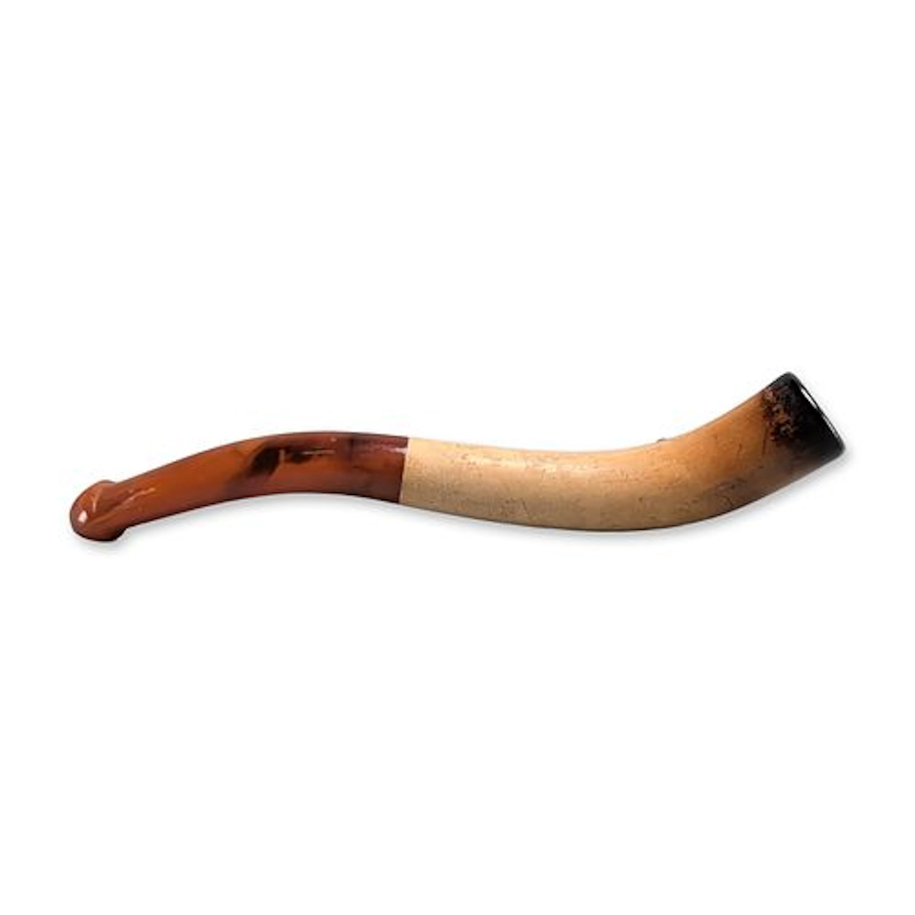 Curved Meerschaum and Amber Smoking Pipe with Case