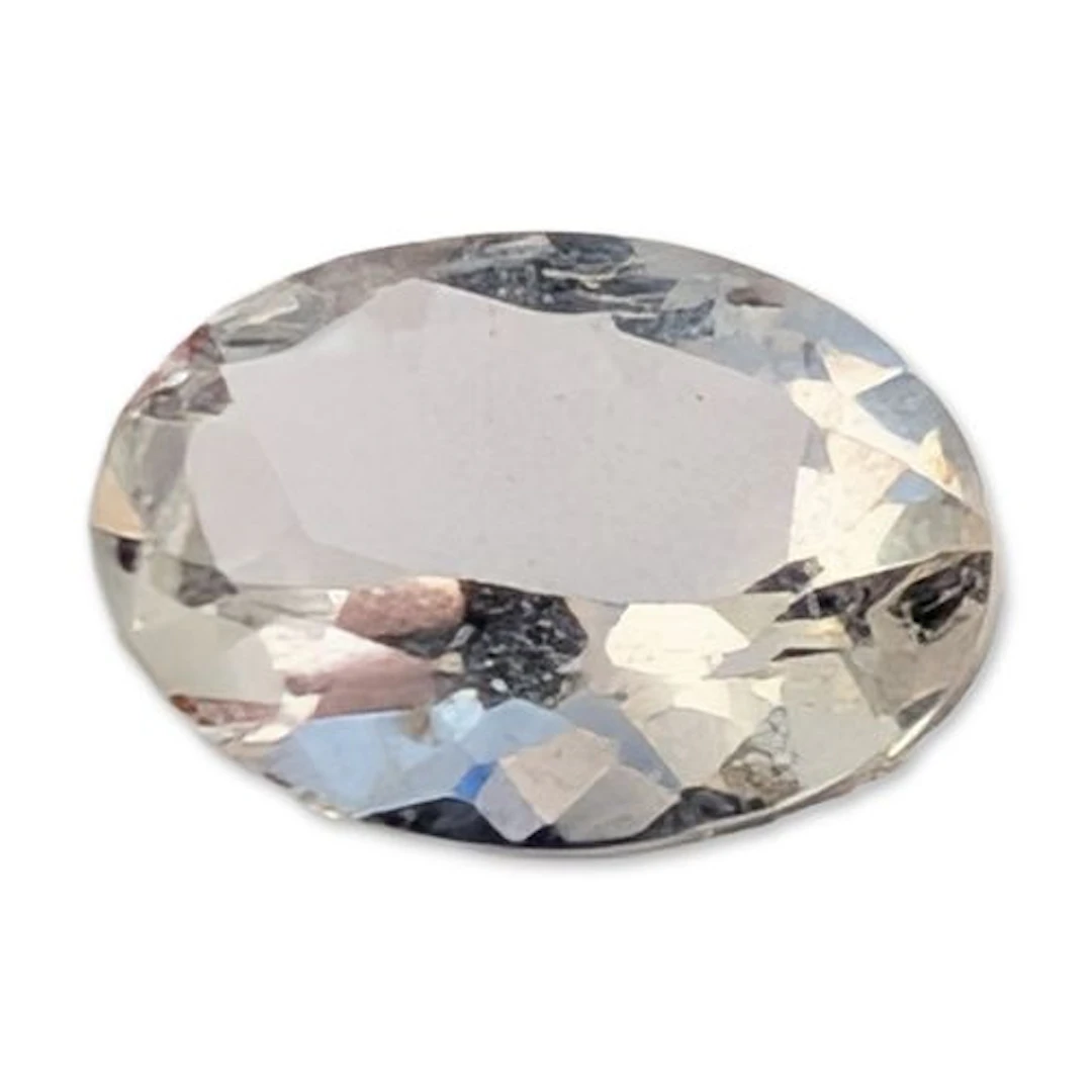 Oval Faceted Pale Green Gemstone